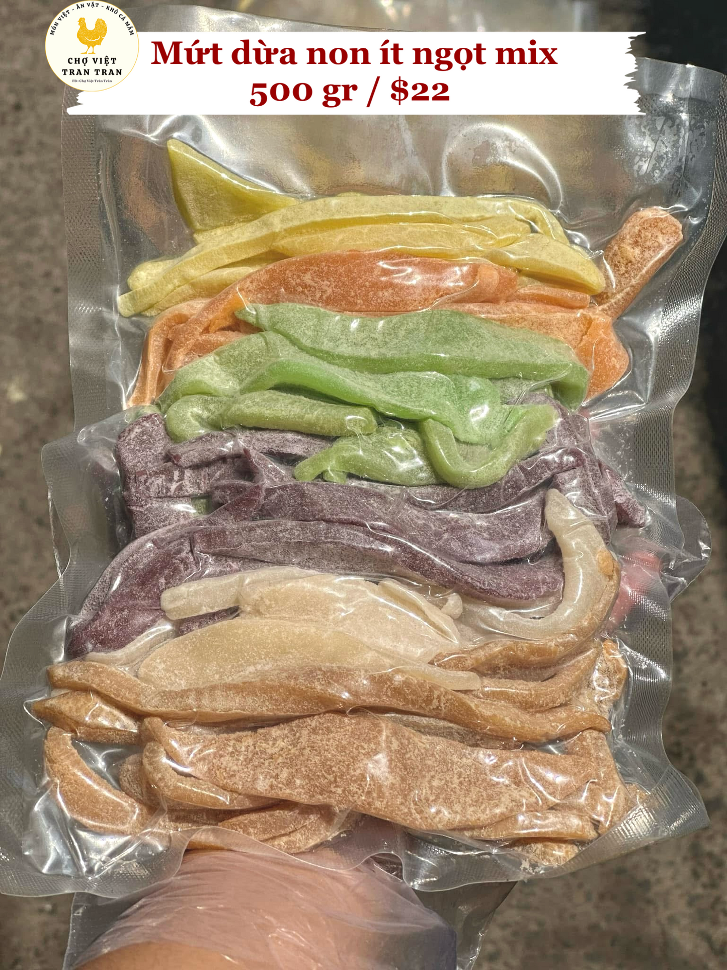 Mứt dừa non ít ngọt mix