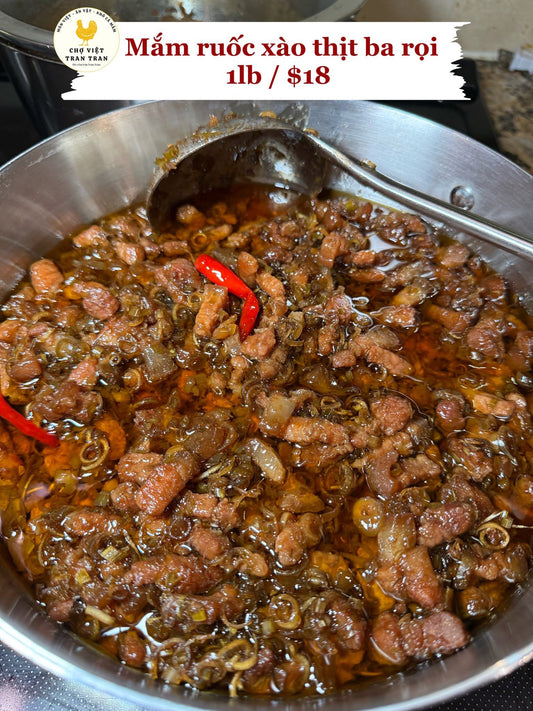 Mắm ruốc xào thịt ba rọi