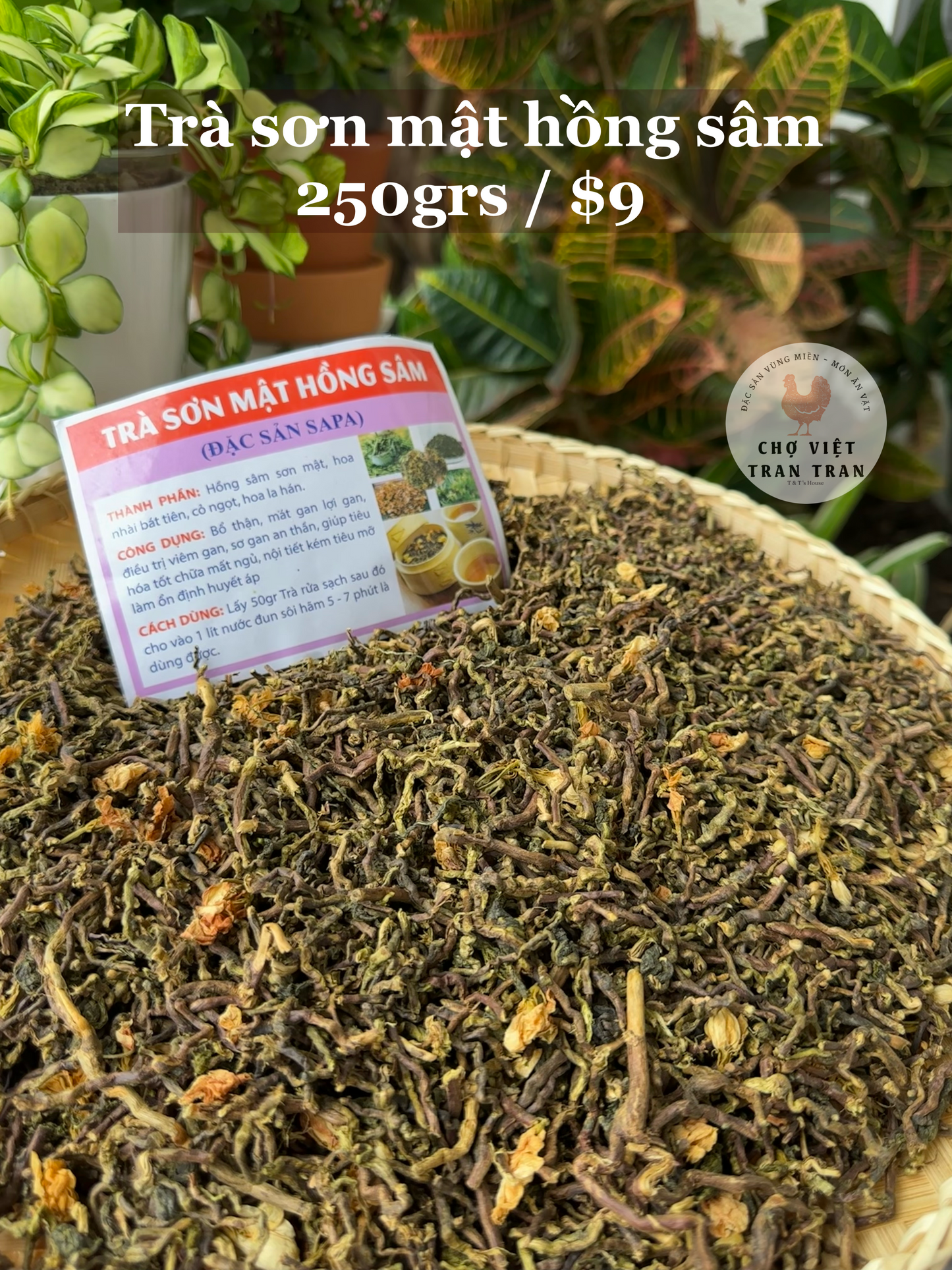 Trà sơn mật hồng sâm