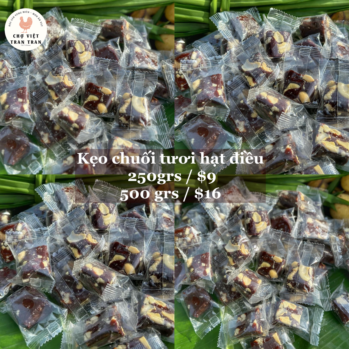 kẹo chuối tươi hạt diều