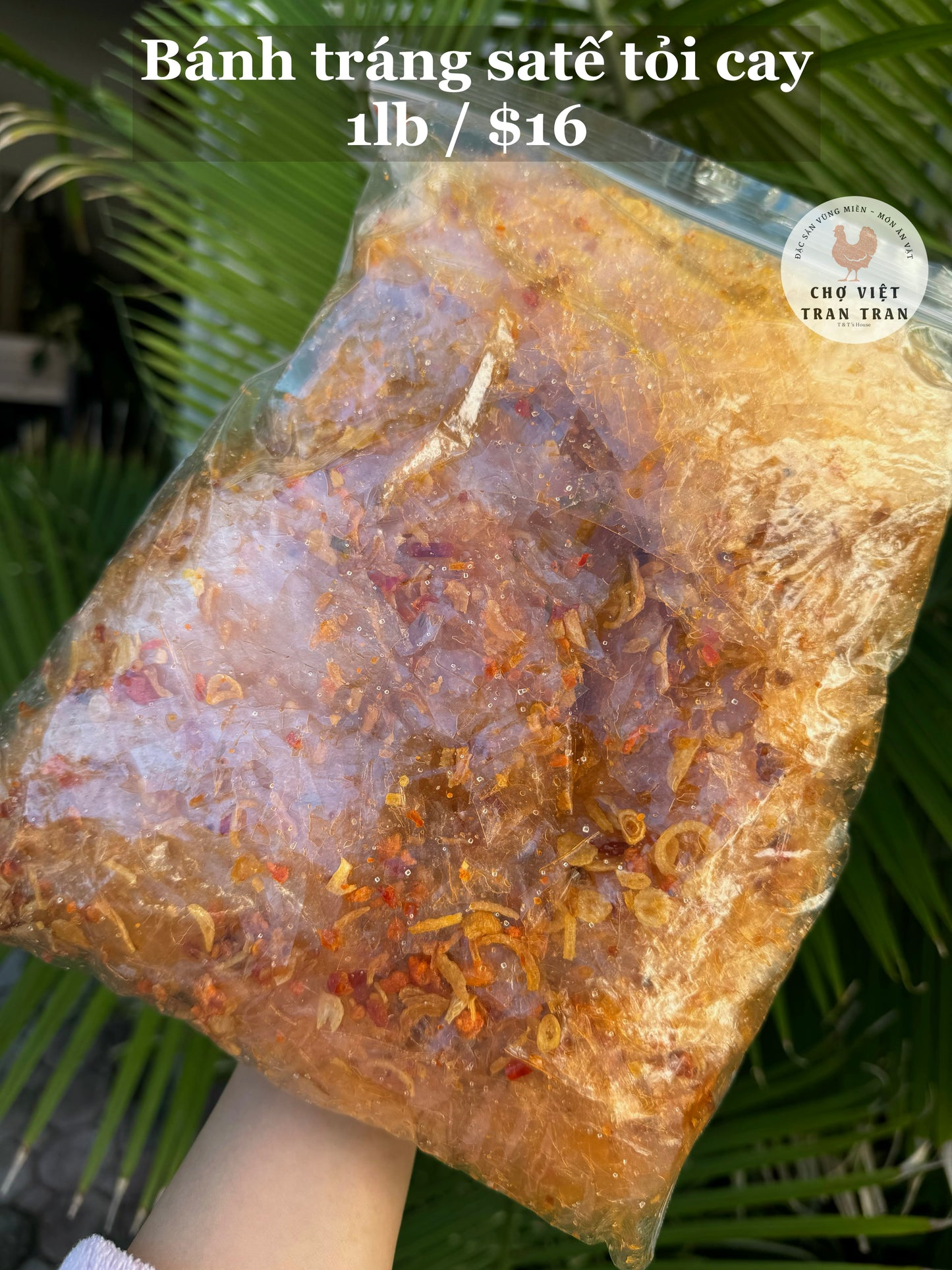 Bánh tráng satế tỏi cay