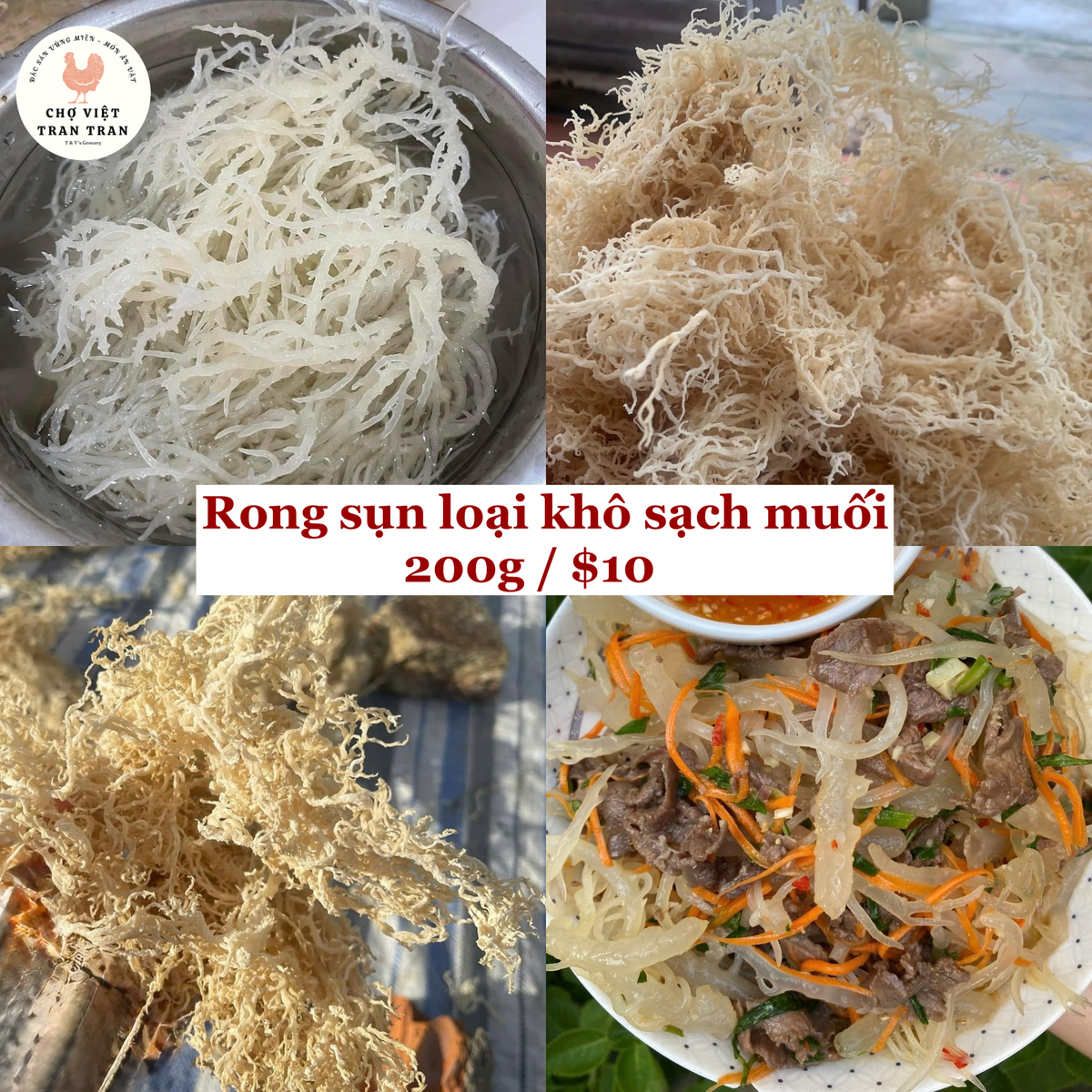 Rong sụn khô sạch muối