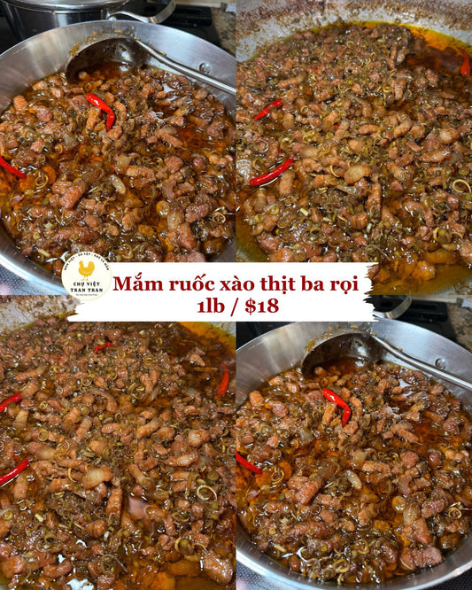 Mắm ruốc xào thịt ba rọi