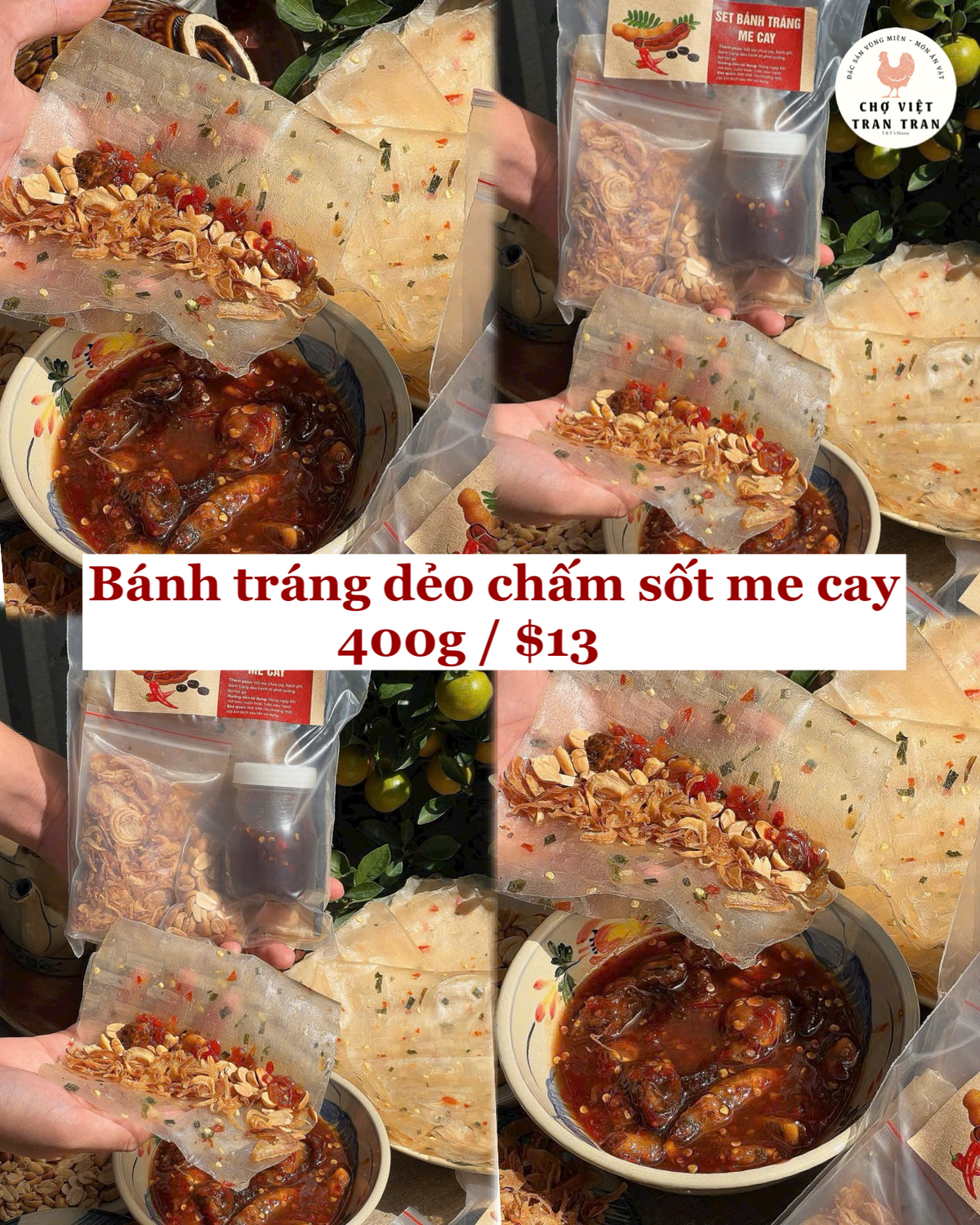 Bánh tráng chấm sốt me