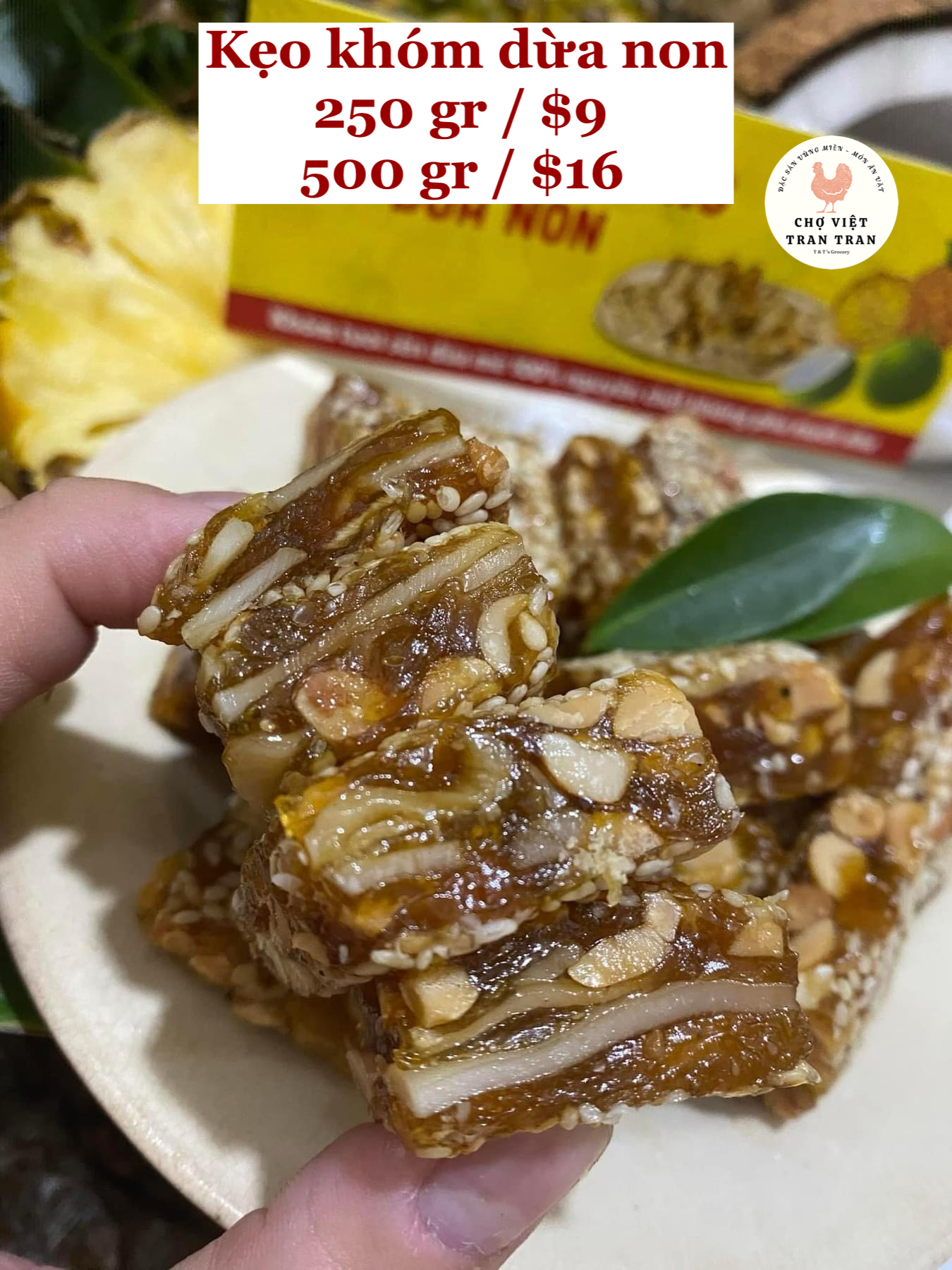 Kẹo khóm dừa non