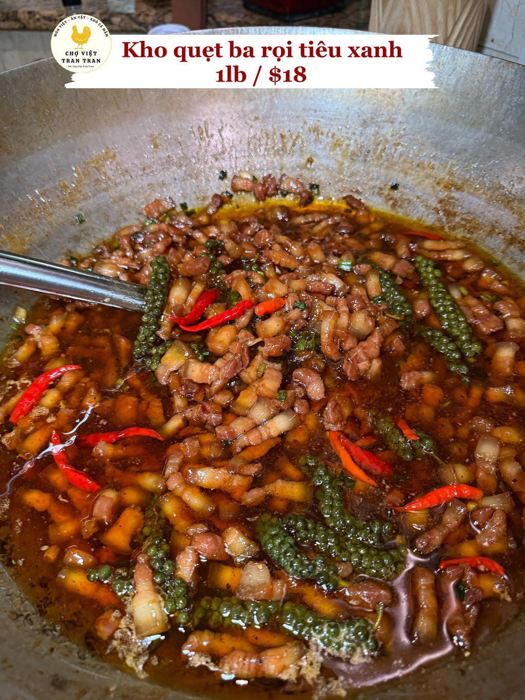 Kho quẹt ba rọi tiêu xanh