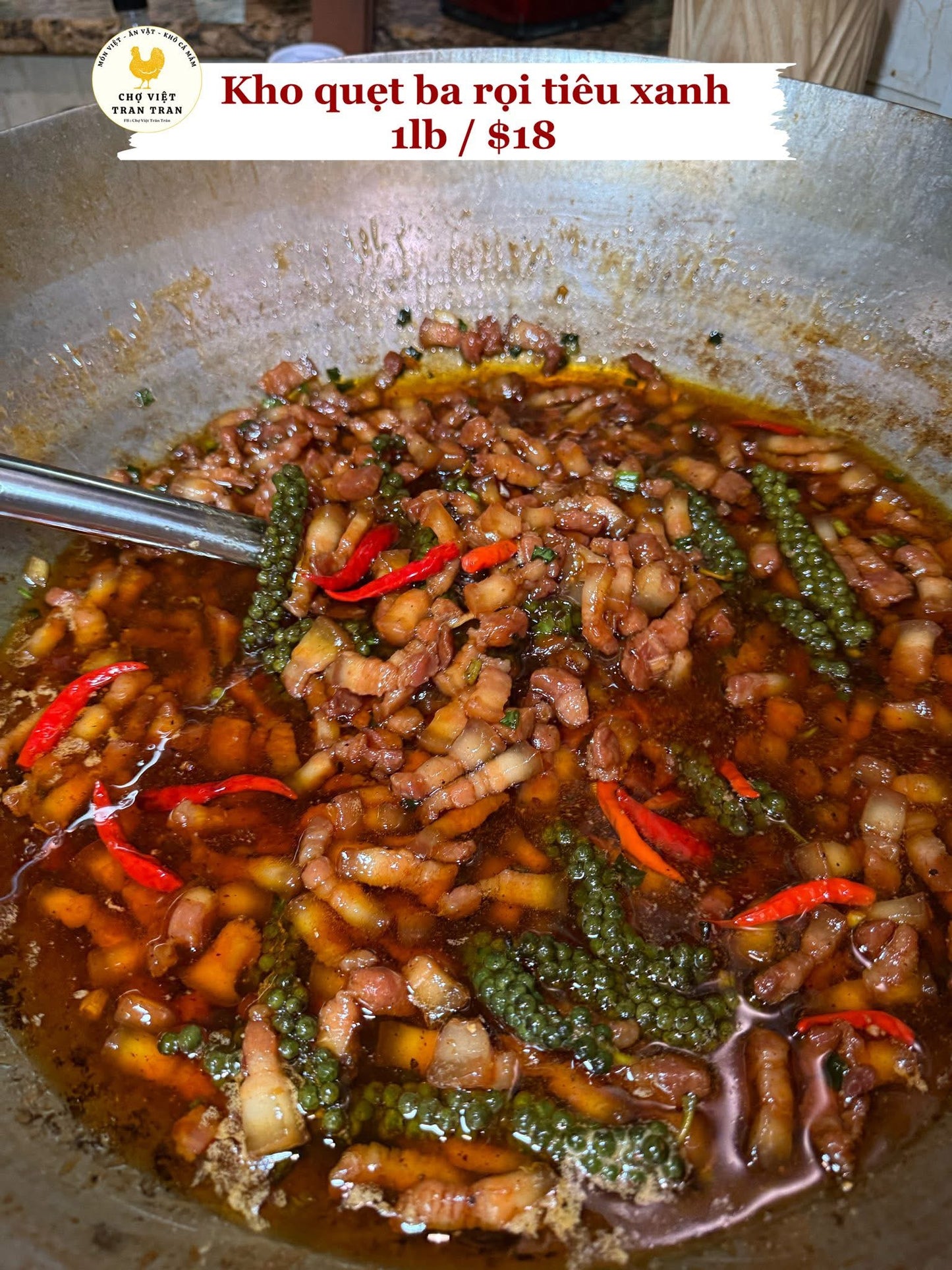 Kho quẹt ba rọi tiêu xanh