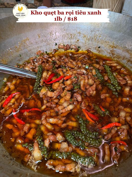 Kho quẹt ba rọi tiêu xanh