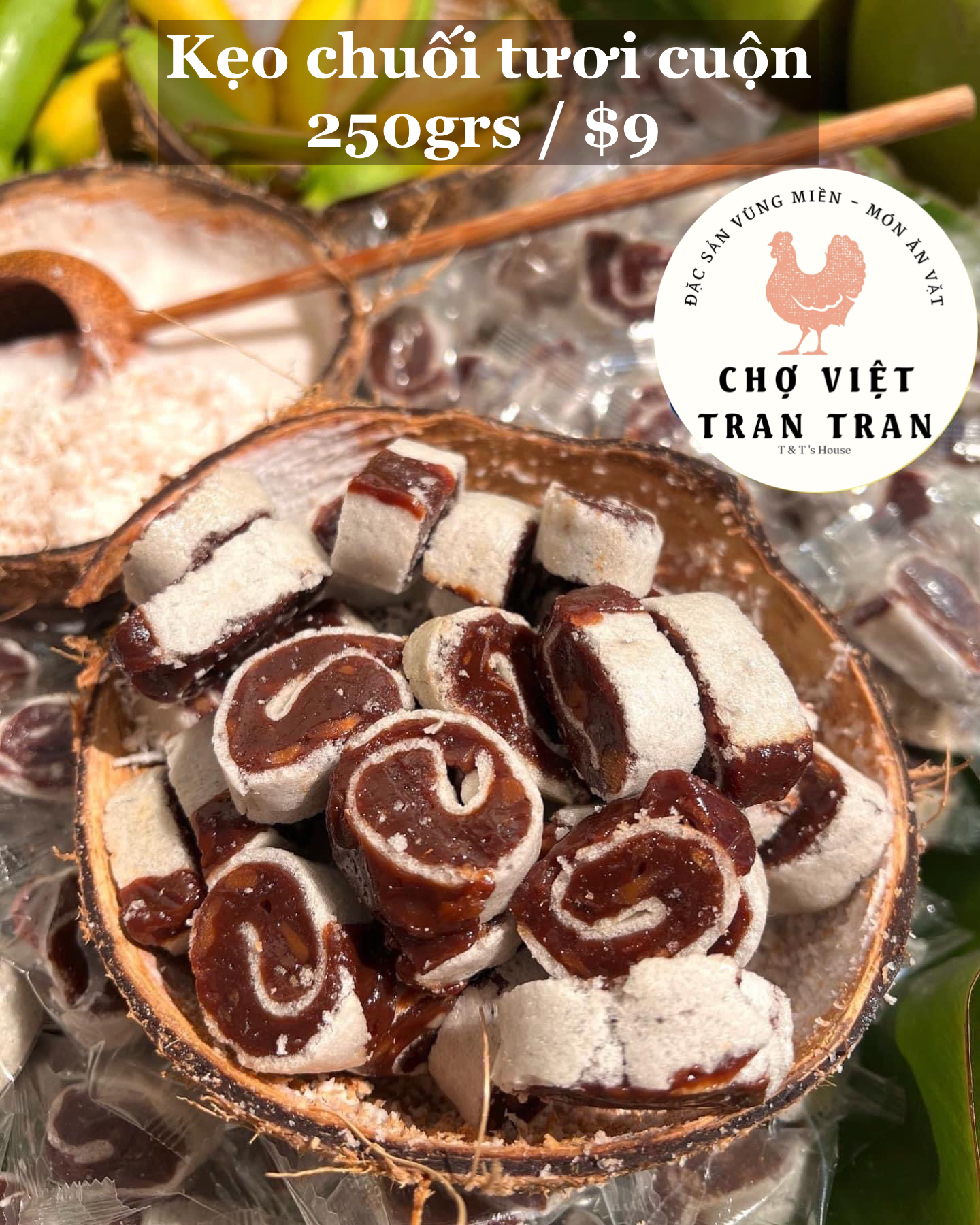 Kẹo chuối tươi cuộn