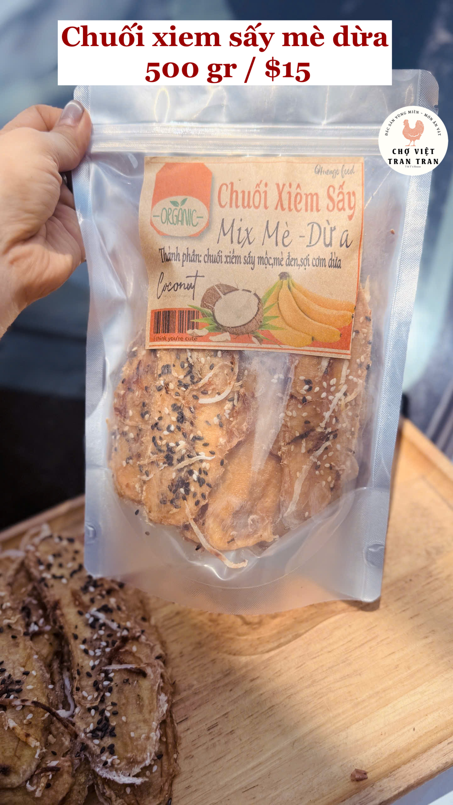 Chuối xiêm sấy mè dừa