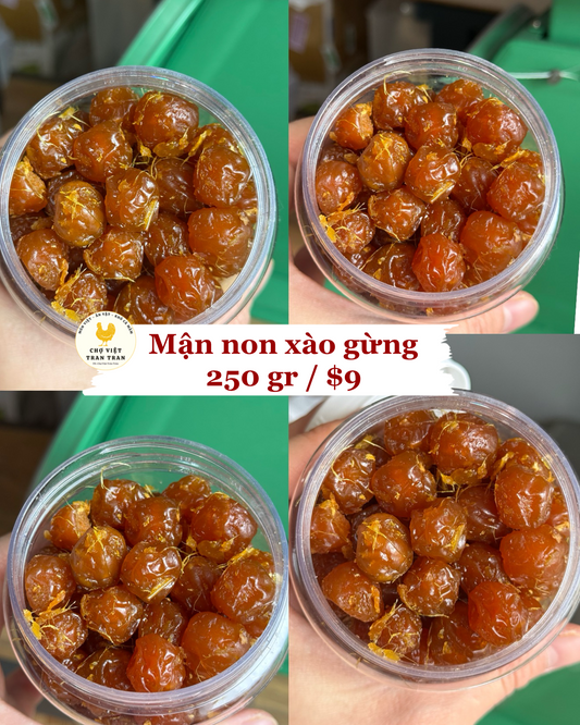Mận non xào gừng