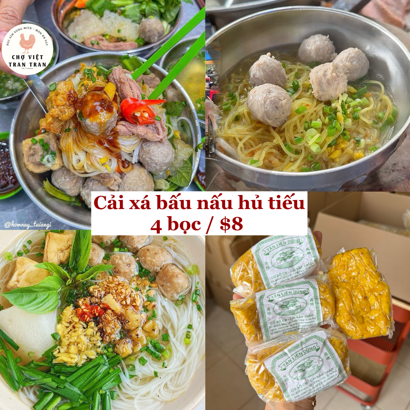 Cải xá bấu nấu hủ tiếu