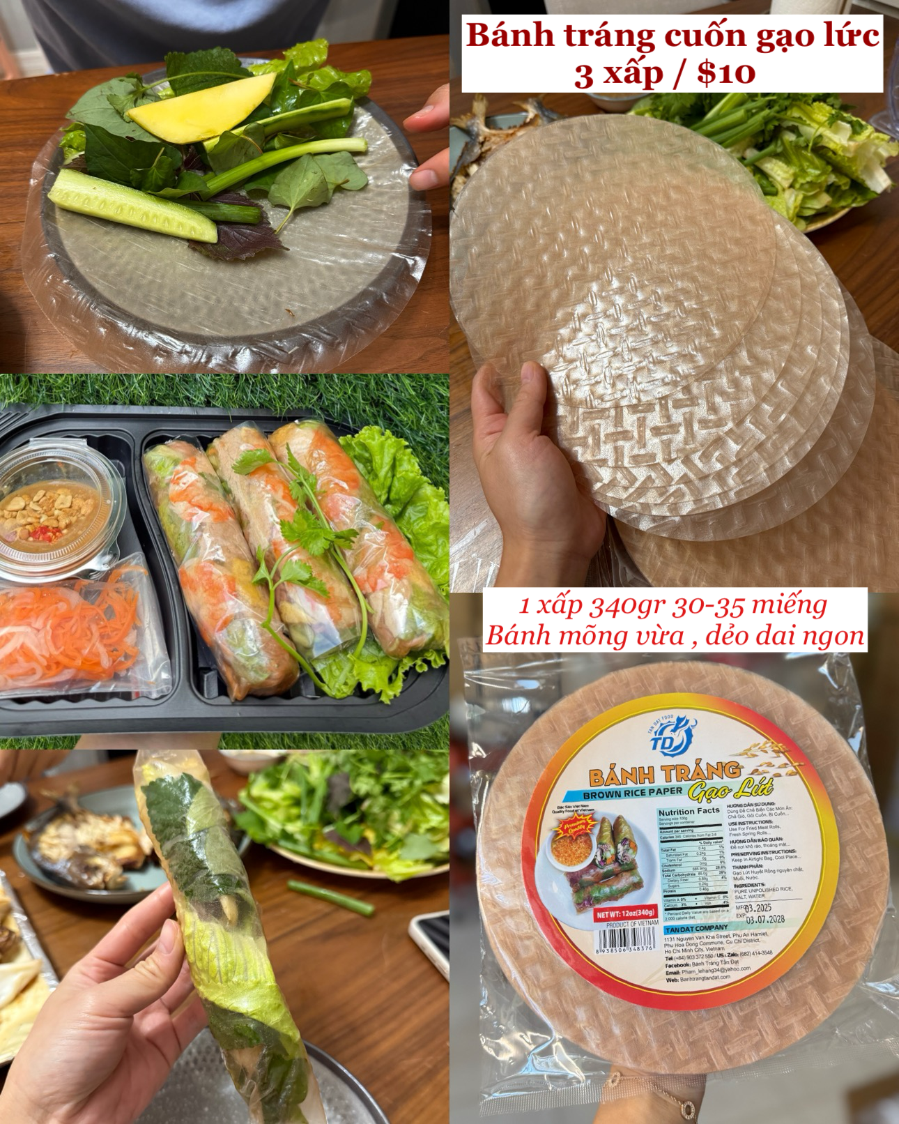 Bánh tráng cuốn gạo lức