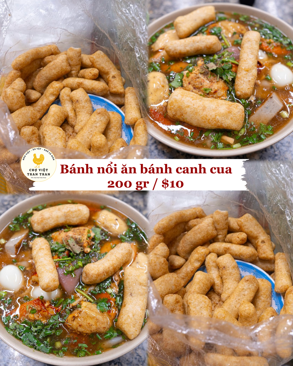 Bánh nổi ăn bánh canh cua