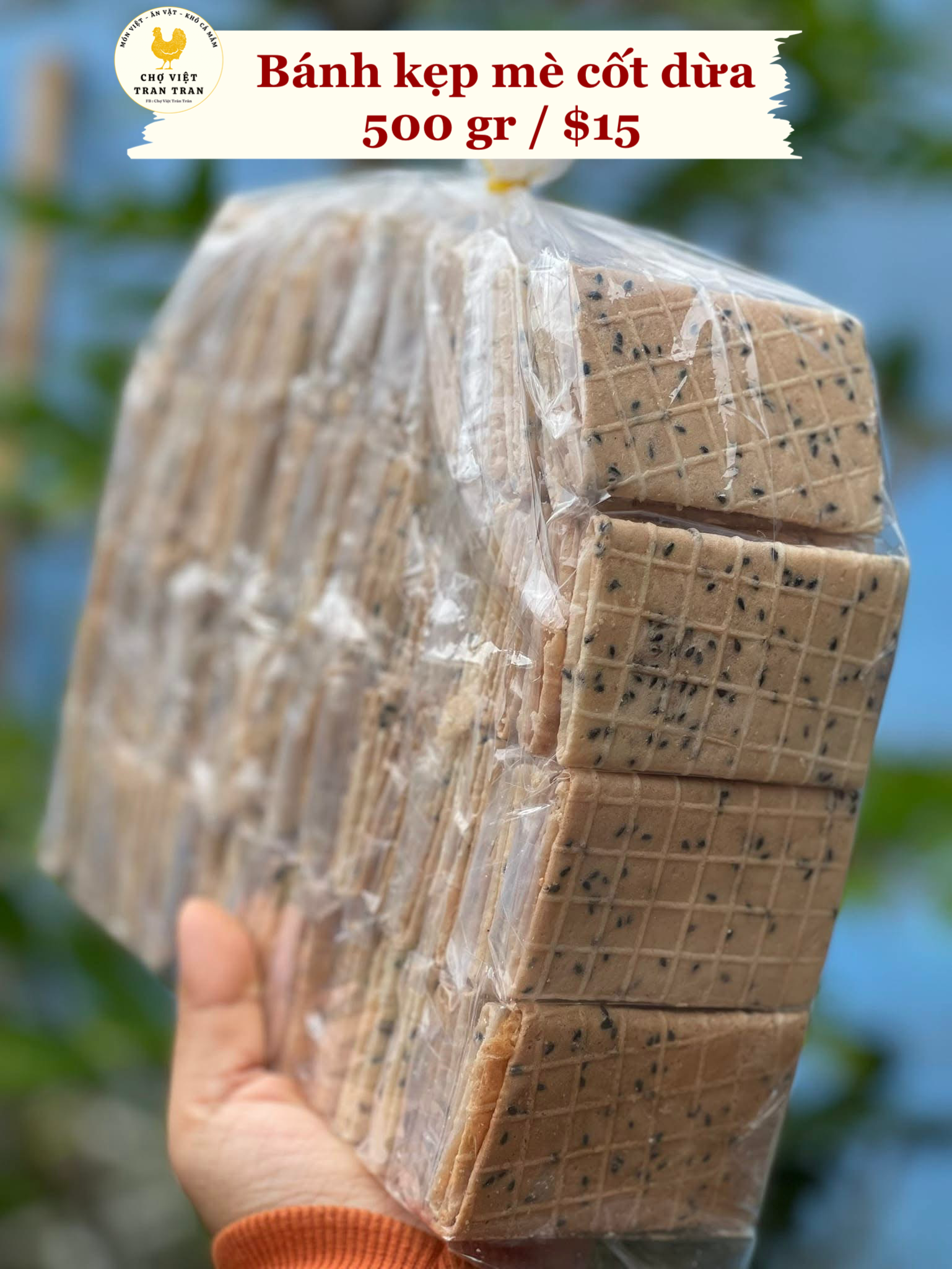 Bánh kẹp mè cốt dừa