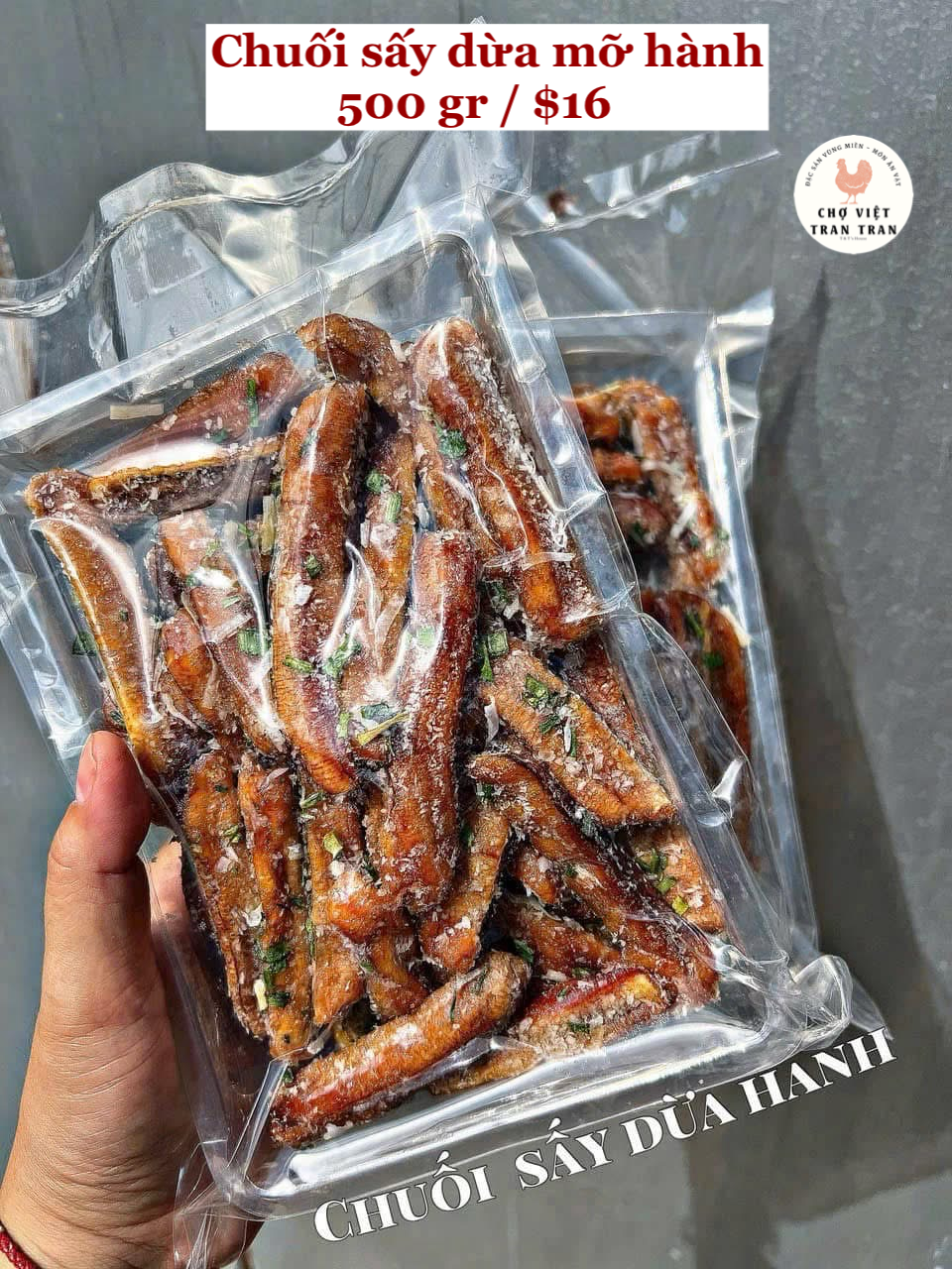 Chuối sấy dừa mỡ hành