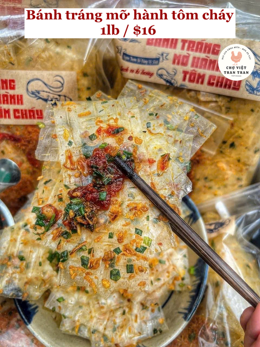 Bánh tráng mỡ hành tôm cháy