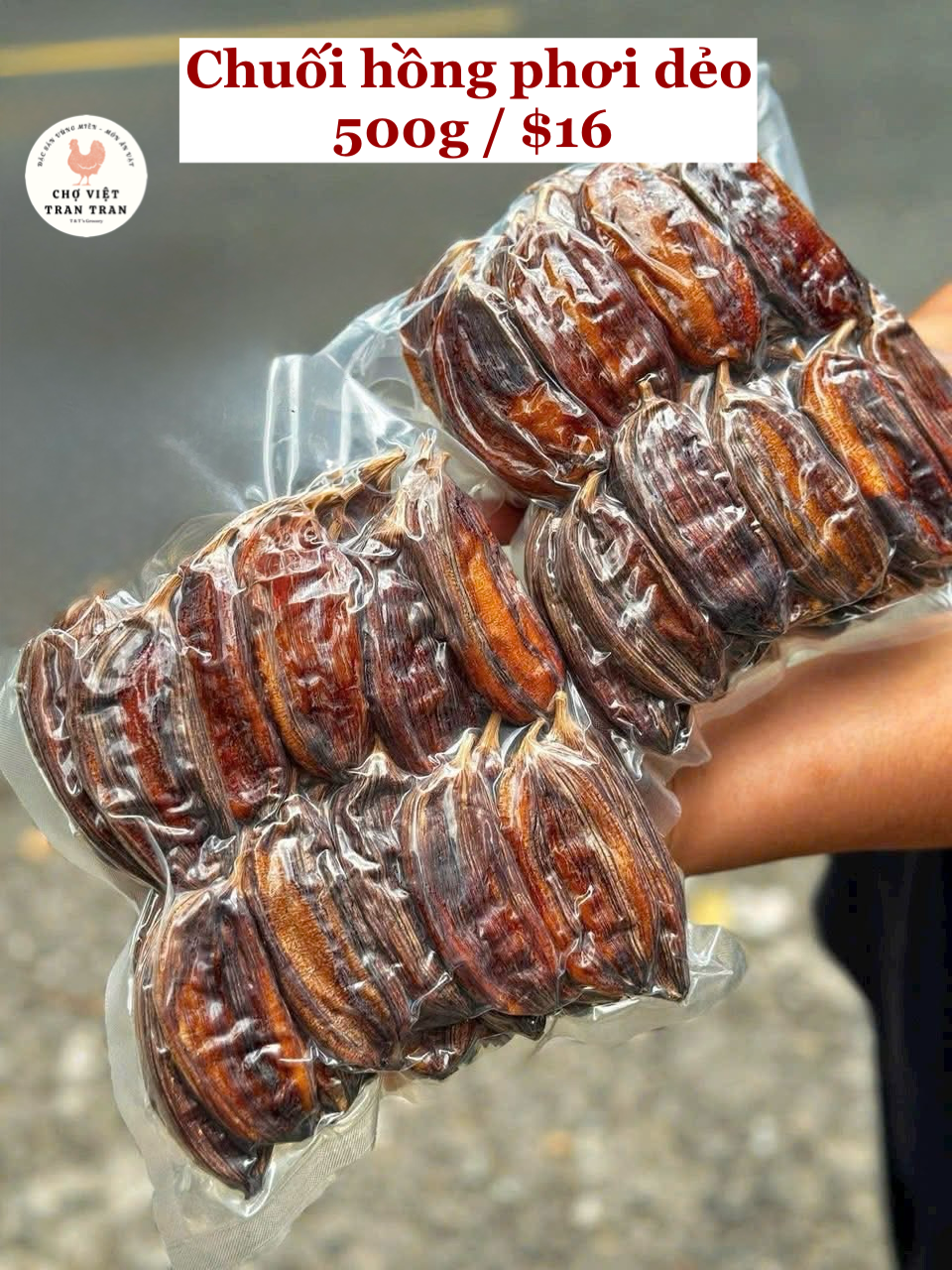 Chuối xiêm hồng phơi dẻo