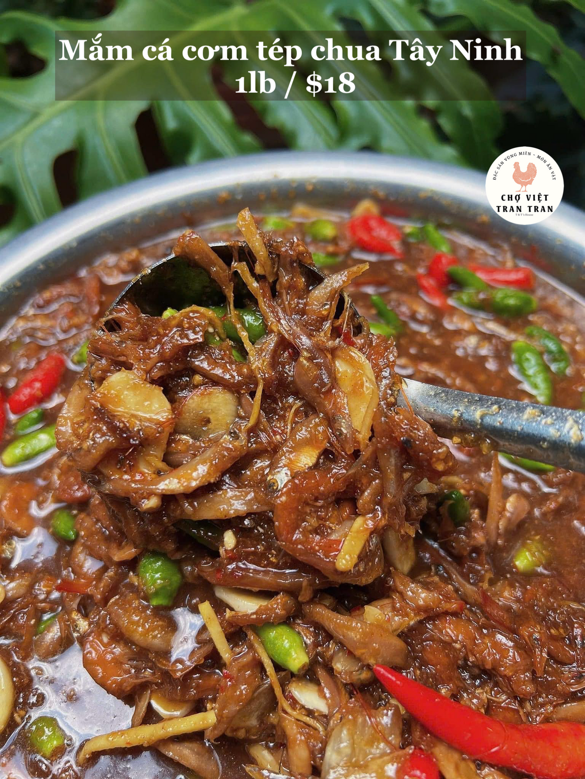 mắm cá cơm tép chua Tay Ninh