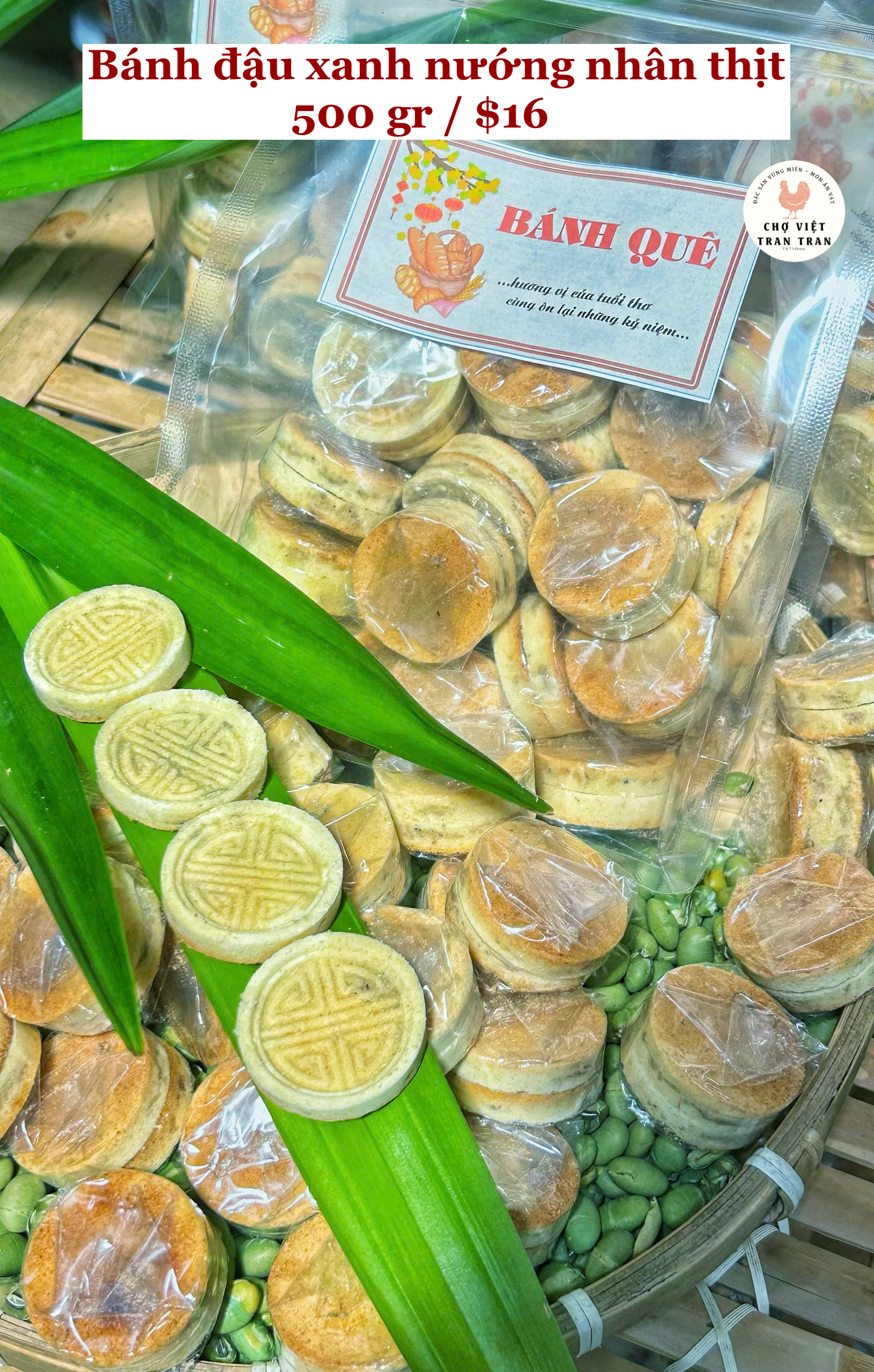Bánh đậu xanh nướng nhân thịt
