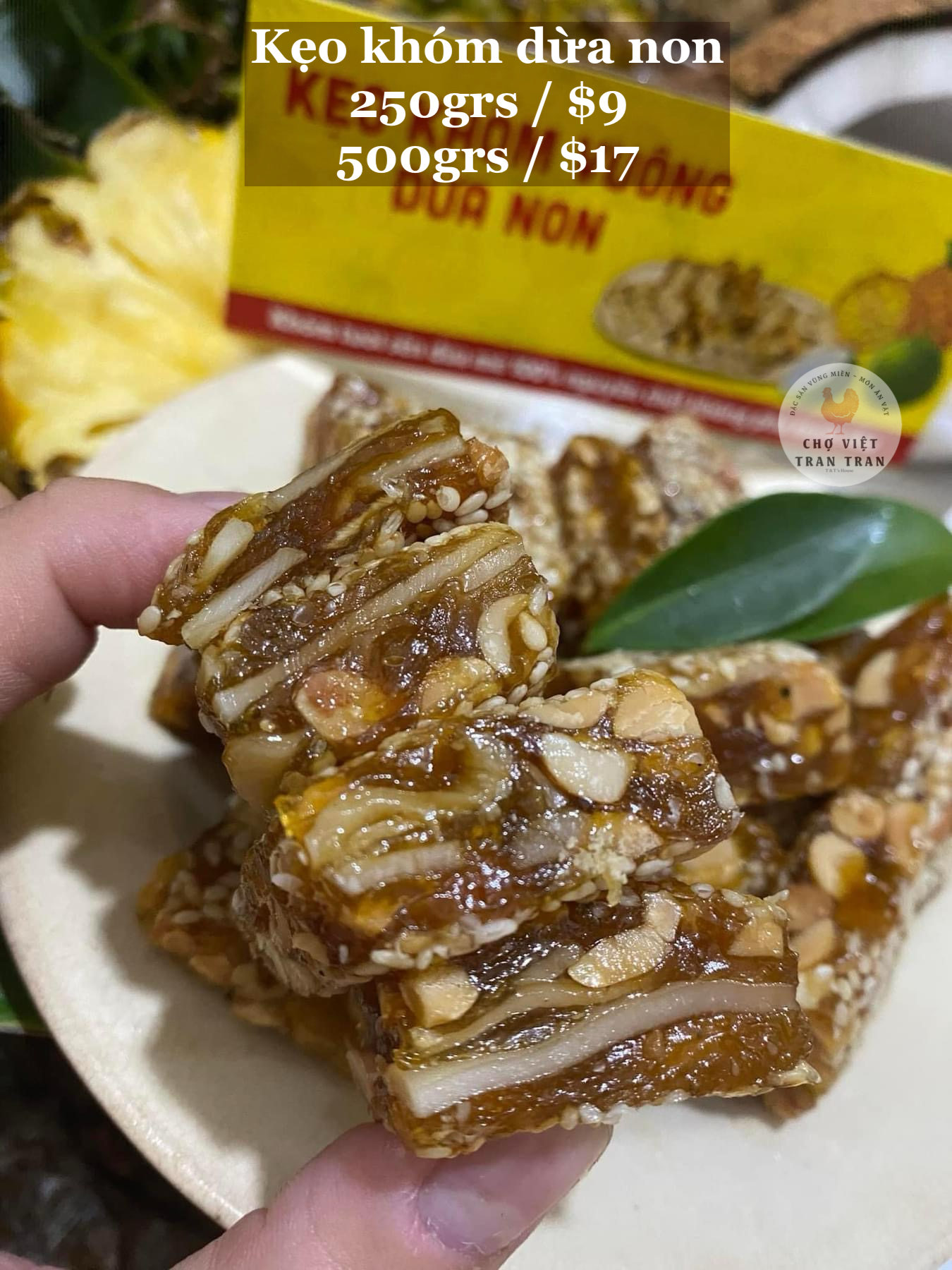 Kẹo khóm dừa non