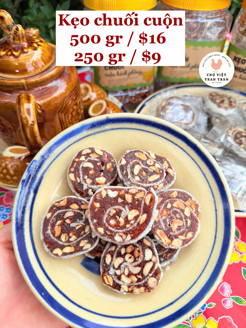 Kẹo chuối cuộn đậu