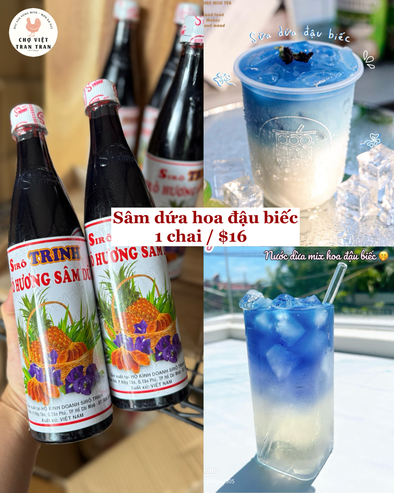 Sâm dứa hoa đậu biếc