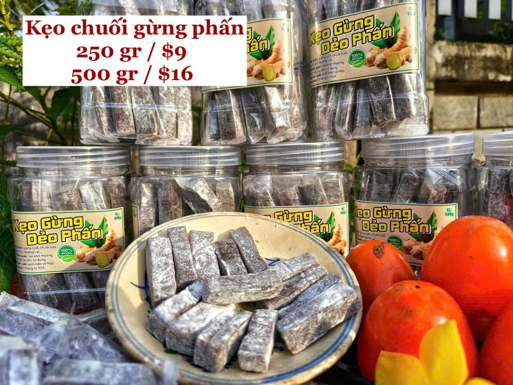 Kẹo chuối gừng phấn