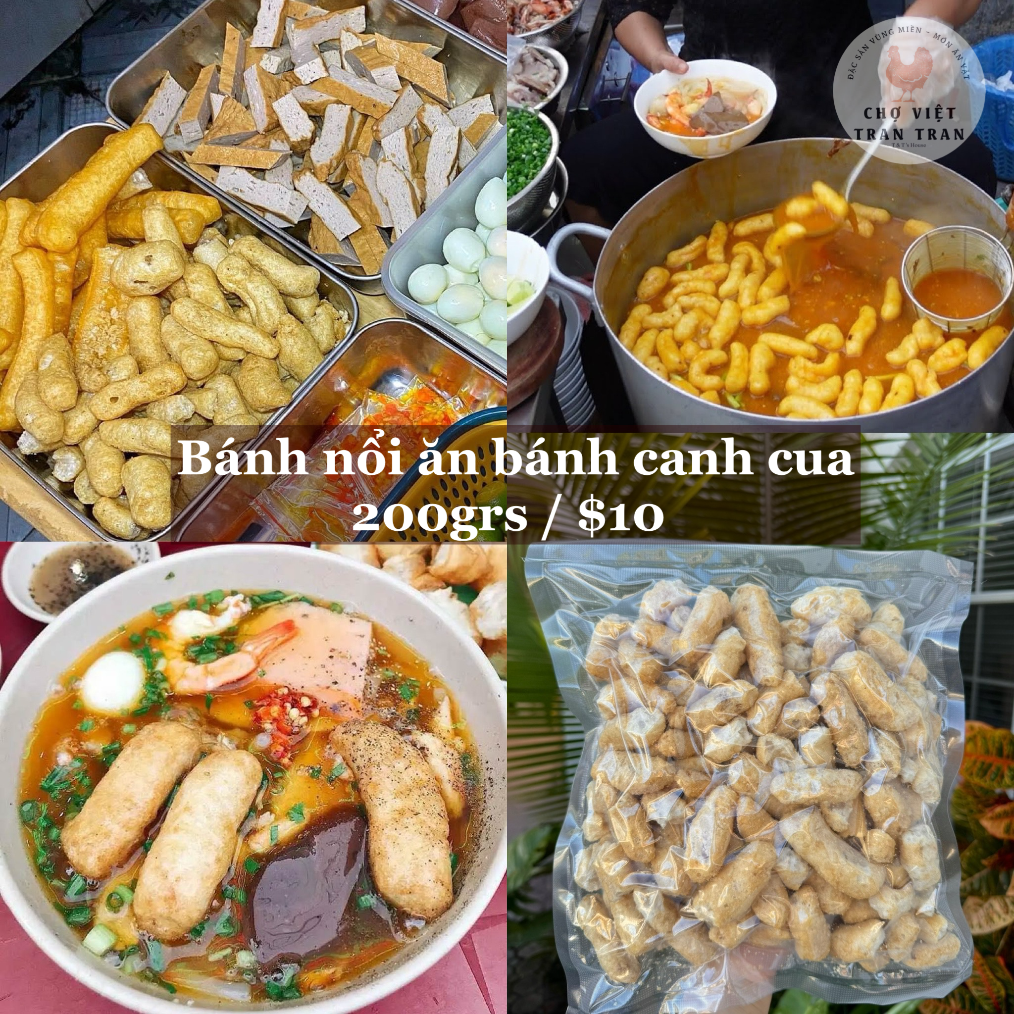 Bánh nổi ăn bánh canh cua