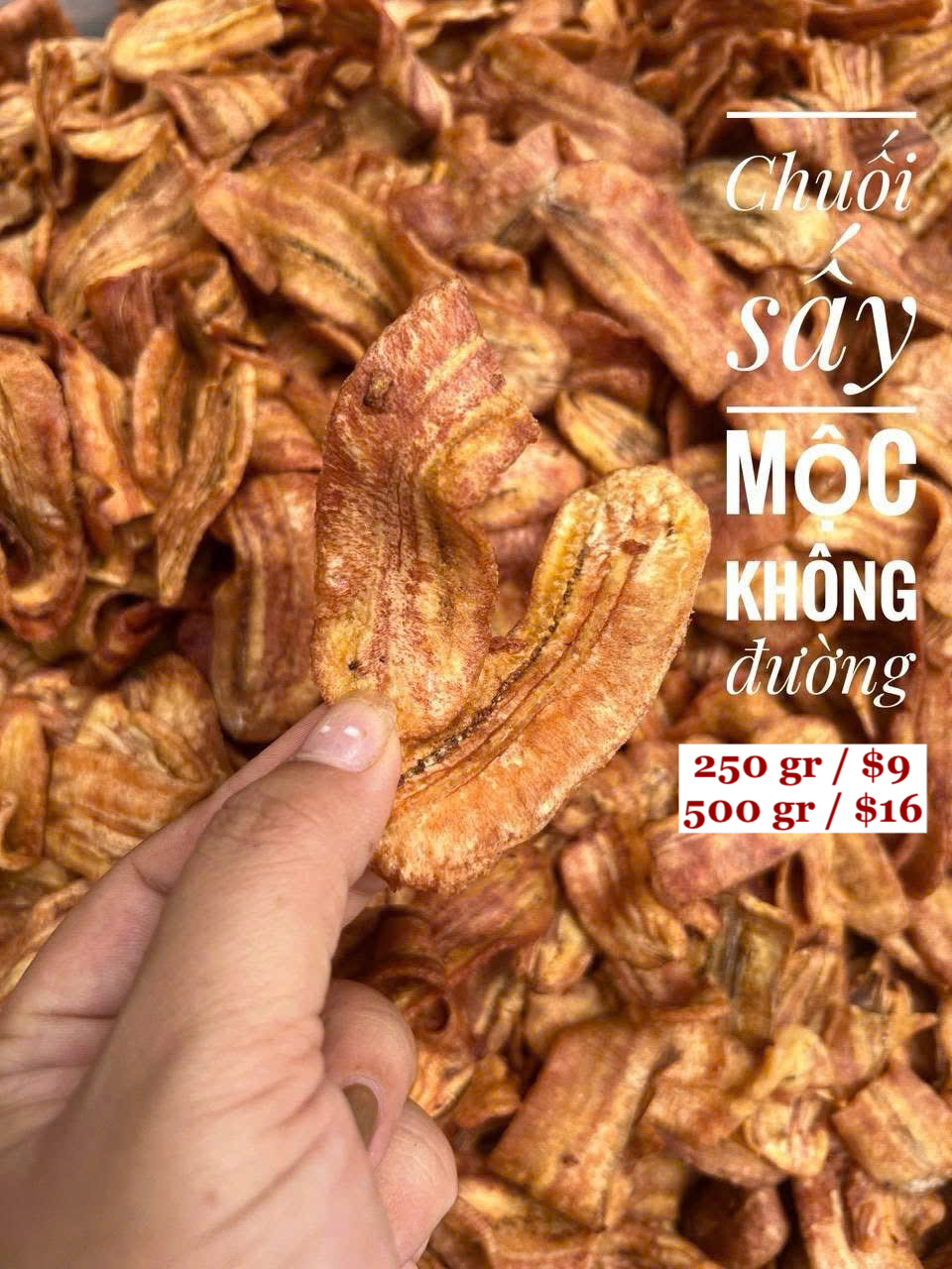 Chuối sấy mộc không đường