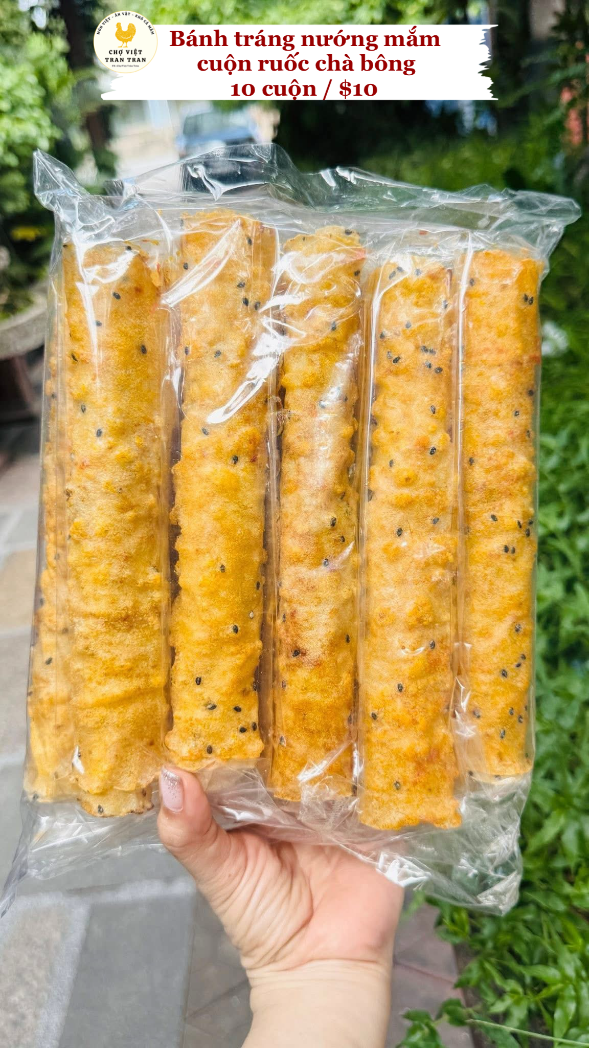 Bánh ống cuộn mắm ruốc chà bông