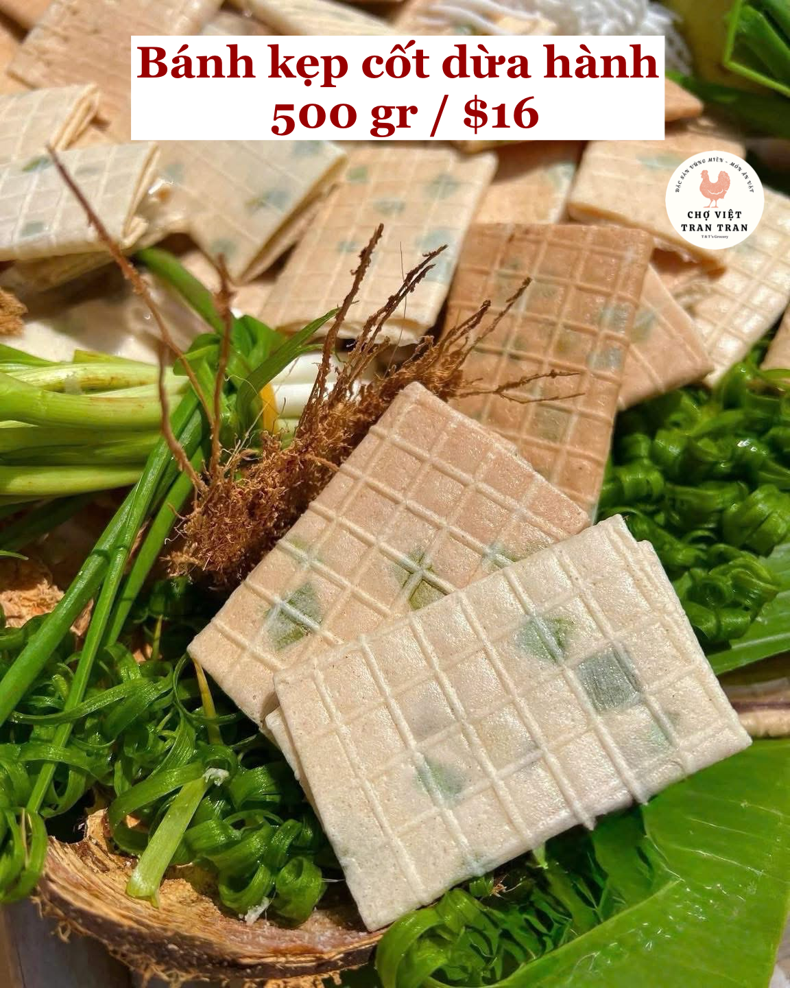 Bánh kẹp cốt dừa hành