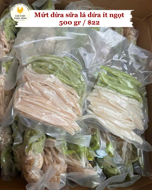 Mứt dừa sữa lá dứa ít ngọt