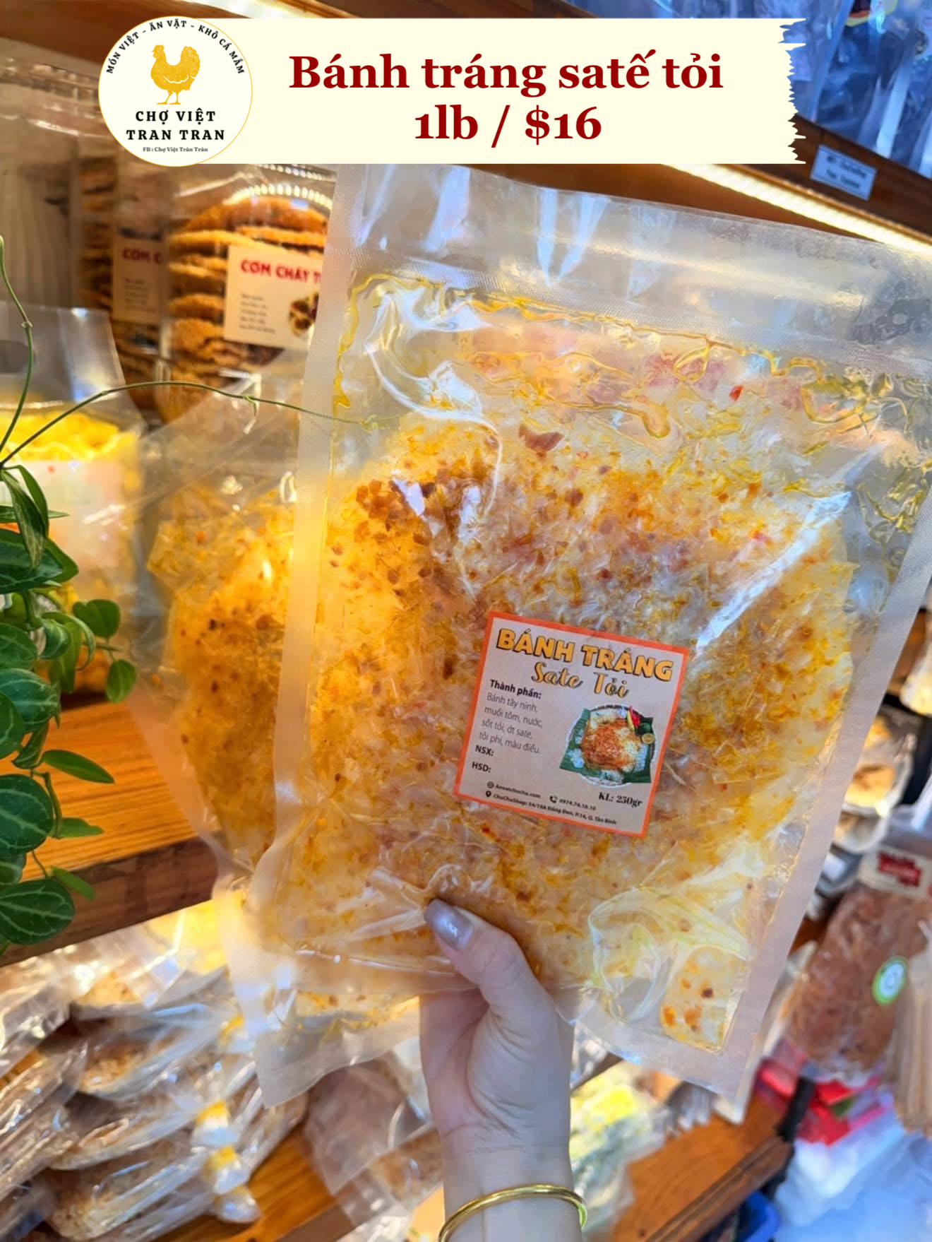 Bánh tráng satế tỏi