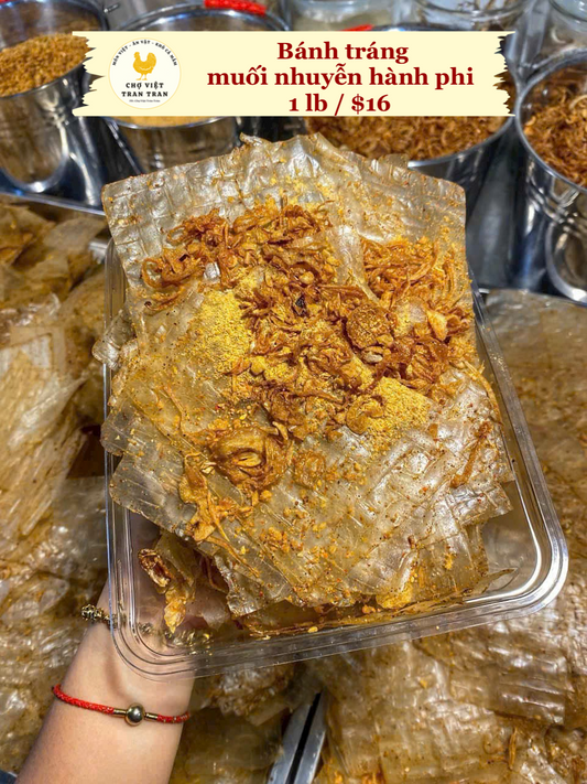 Bánh tráng muối nhuyễn hành phi