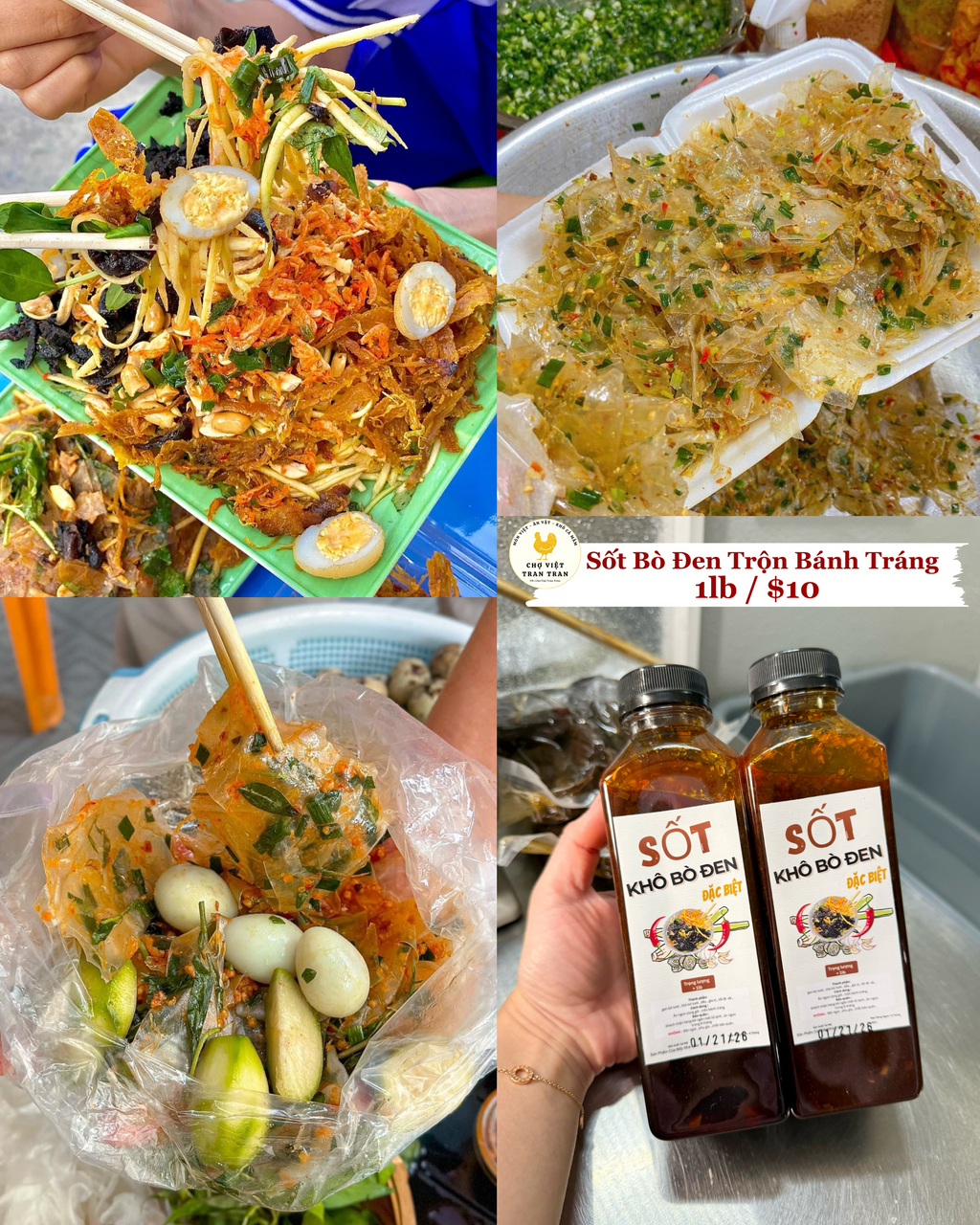 Sốt khô bò đen trộn bánh tráng