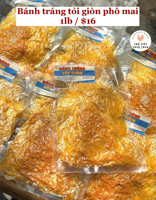 Bánh tráng tỏi giòn phô mai