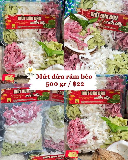 Mứt dừa sợi rám béo
