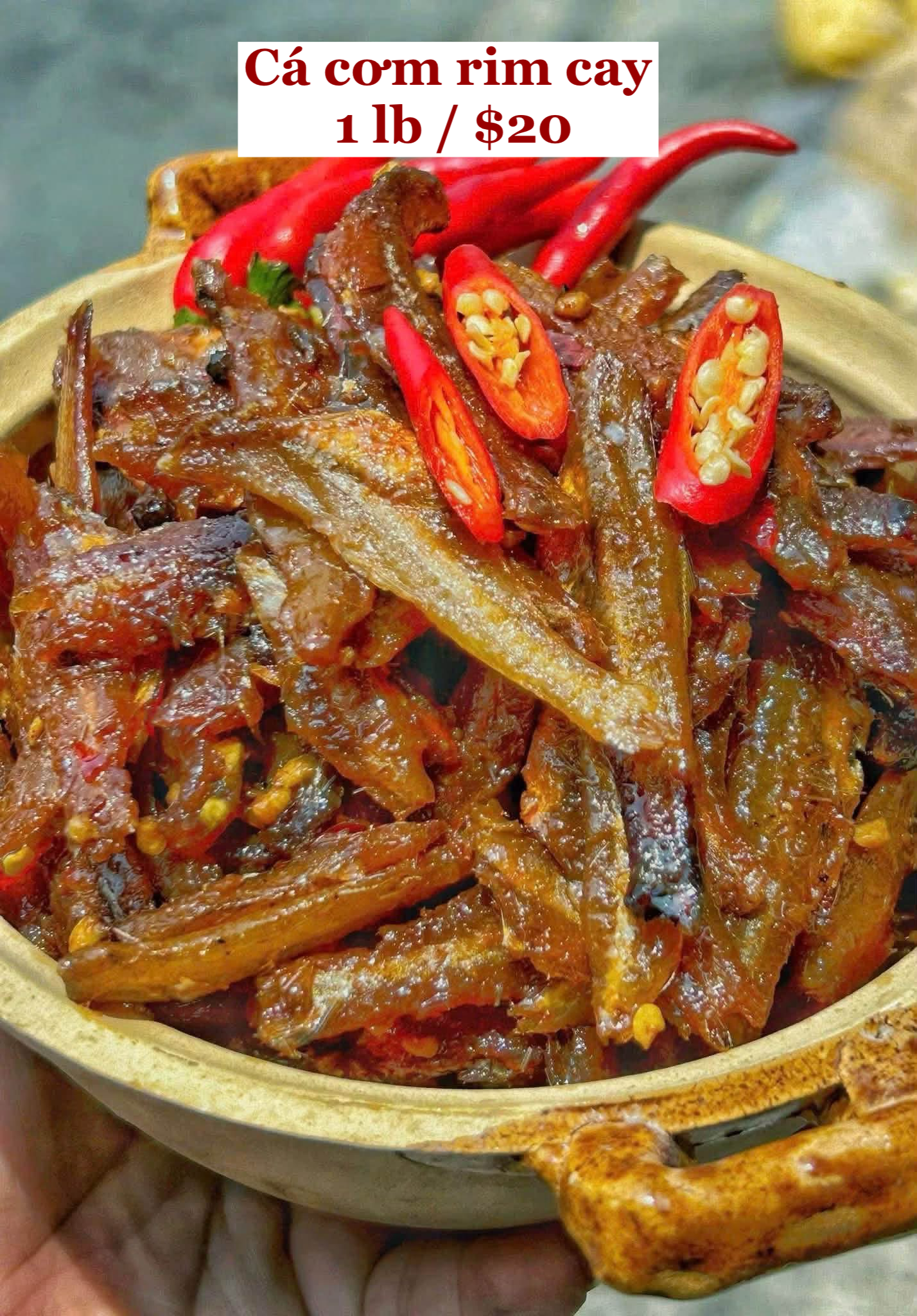 Cá cơm rim cay