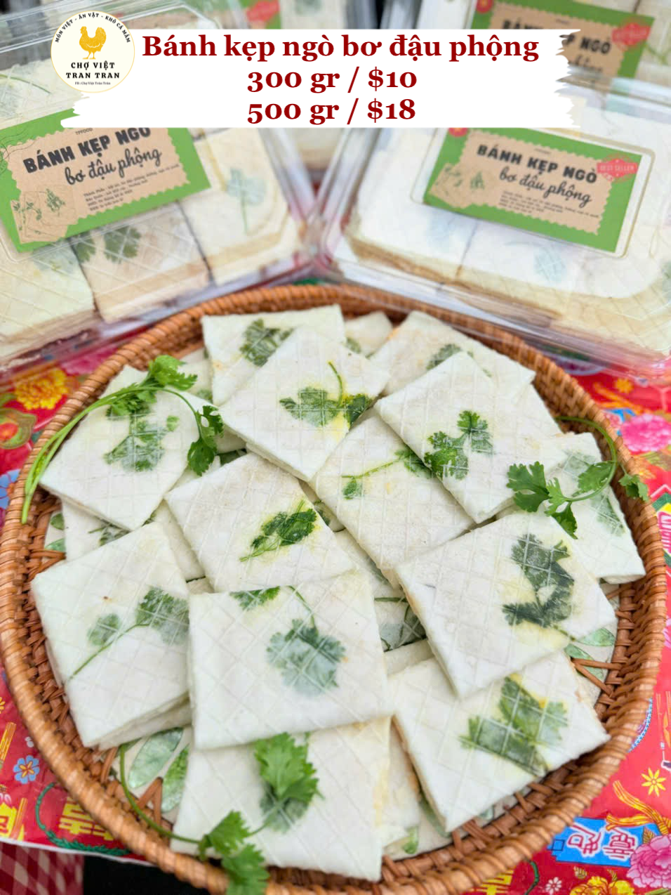 Bánh kẹp ngò bơ đậu phộng