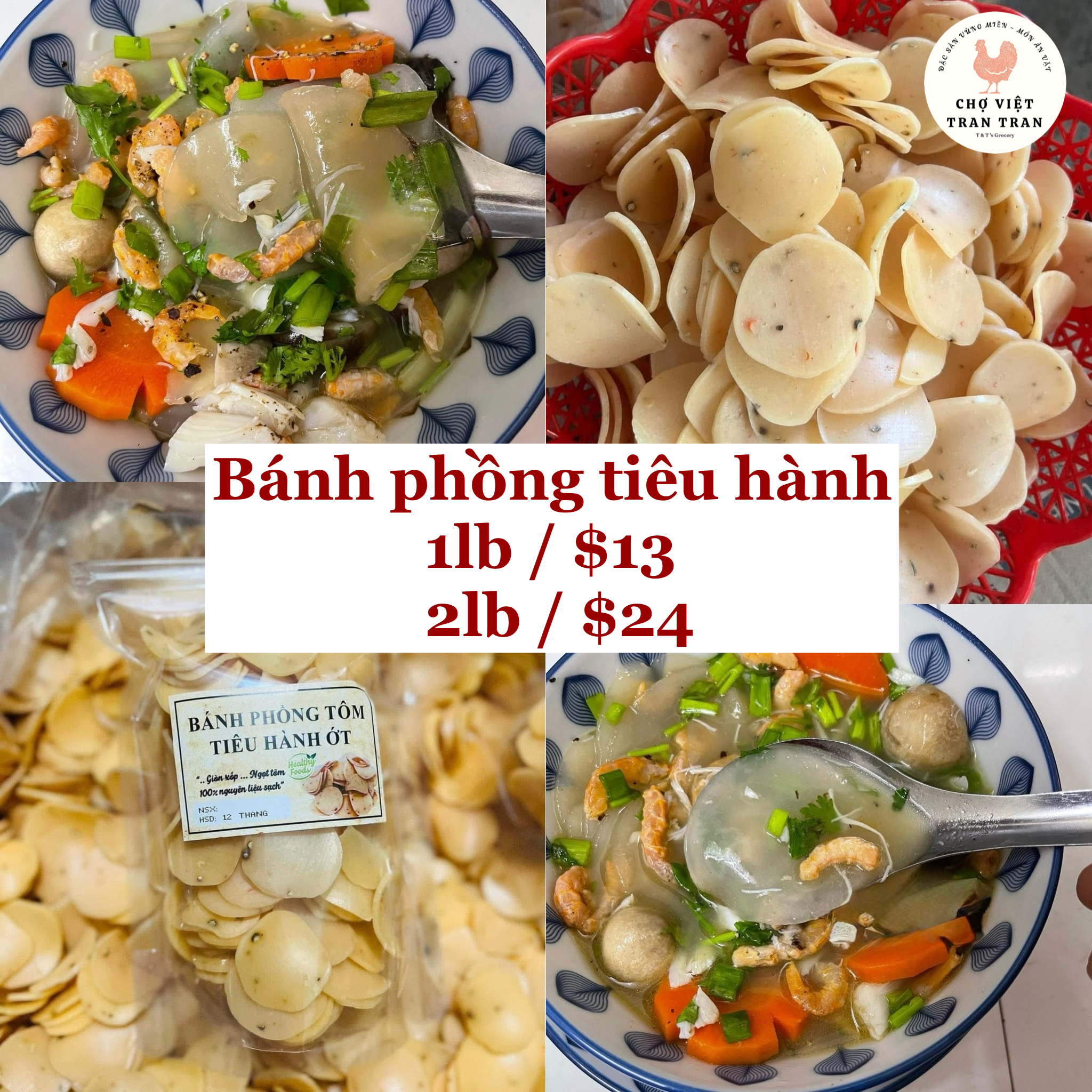 Bánh phồng tiêu hành - làm bánh canh