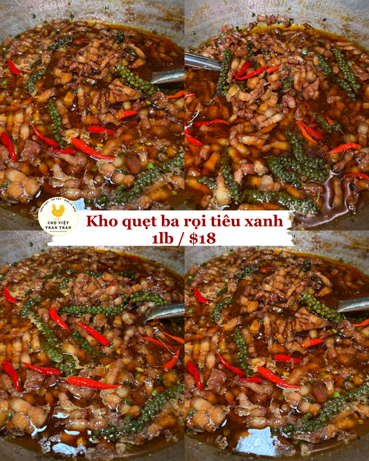 Kho quẹt ba rọi tiêu xanh