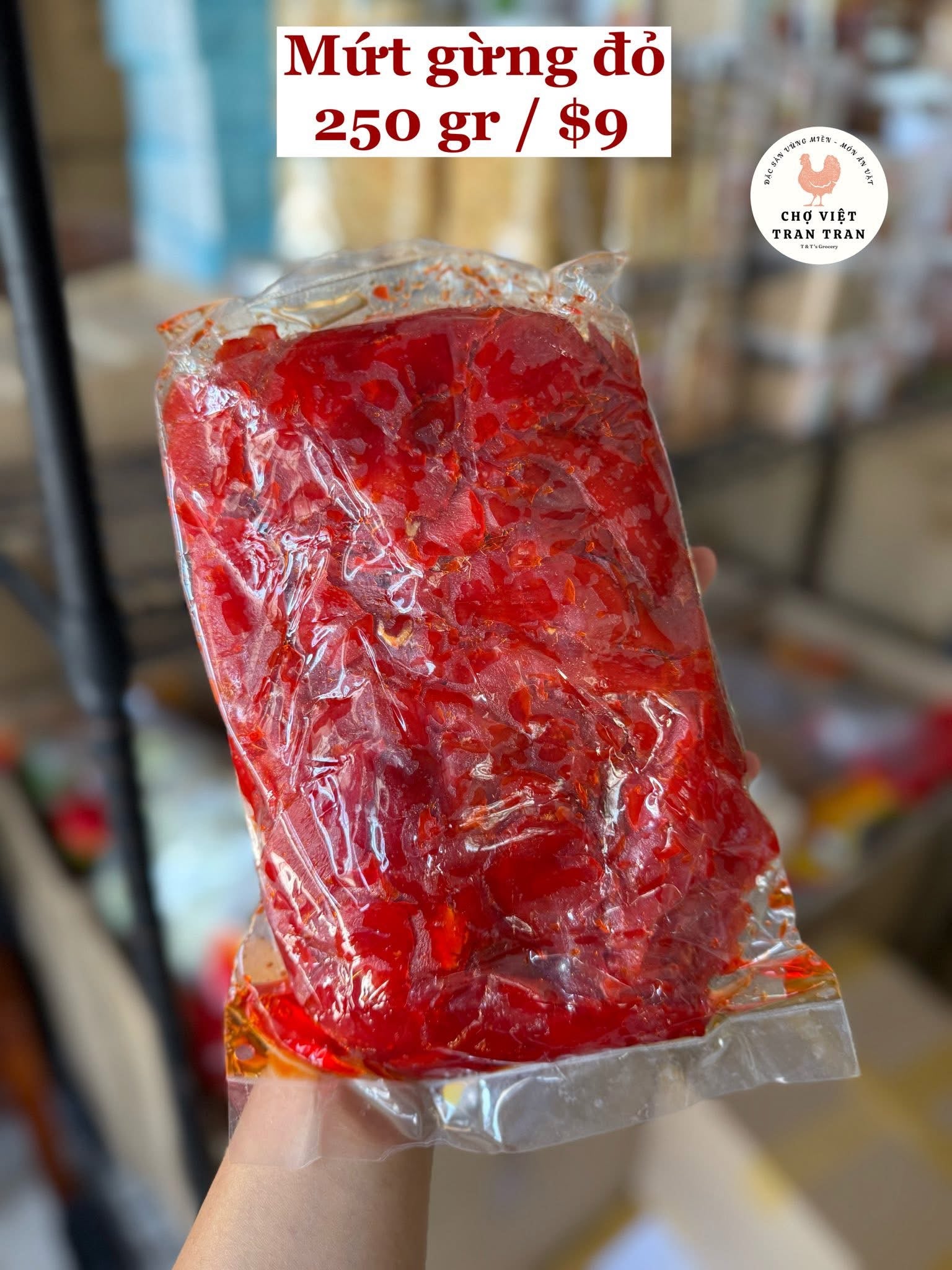 Mứt gừng đỏ nhân bánh trung thu
