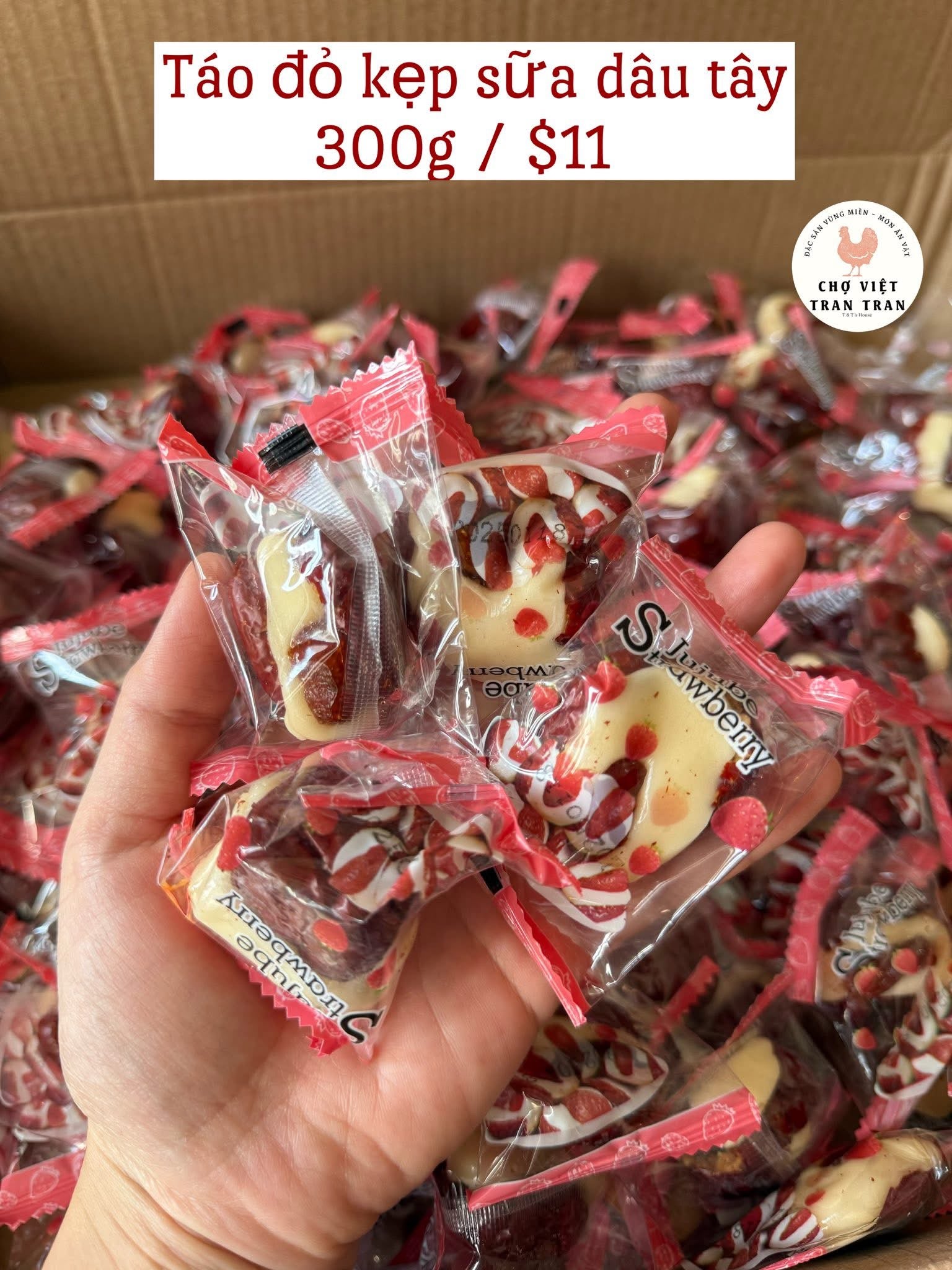 Kẹo táo đỏ dâu tây