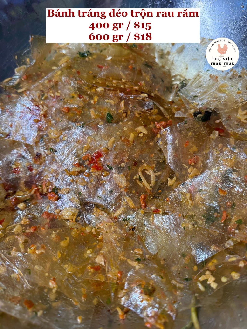 Bánh tráng dẻo trộn rau răm