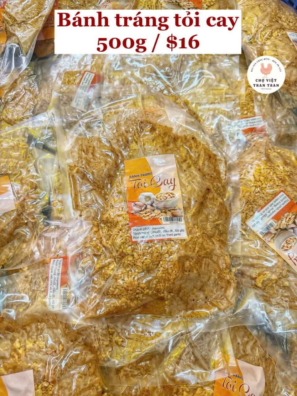 Bánh tráng tỏi cay