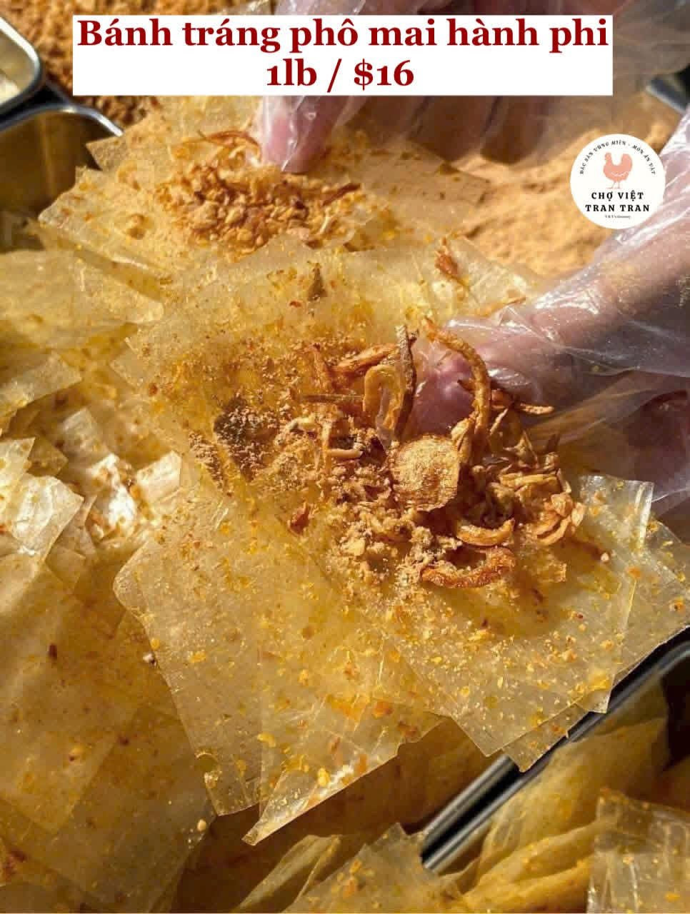 Bánh tráng phô mai hành phi