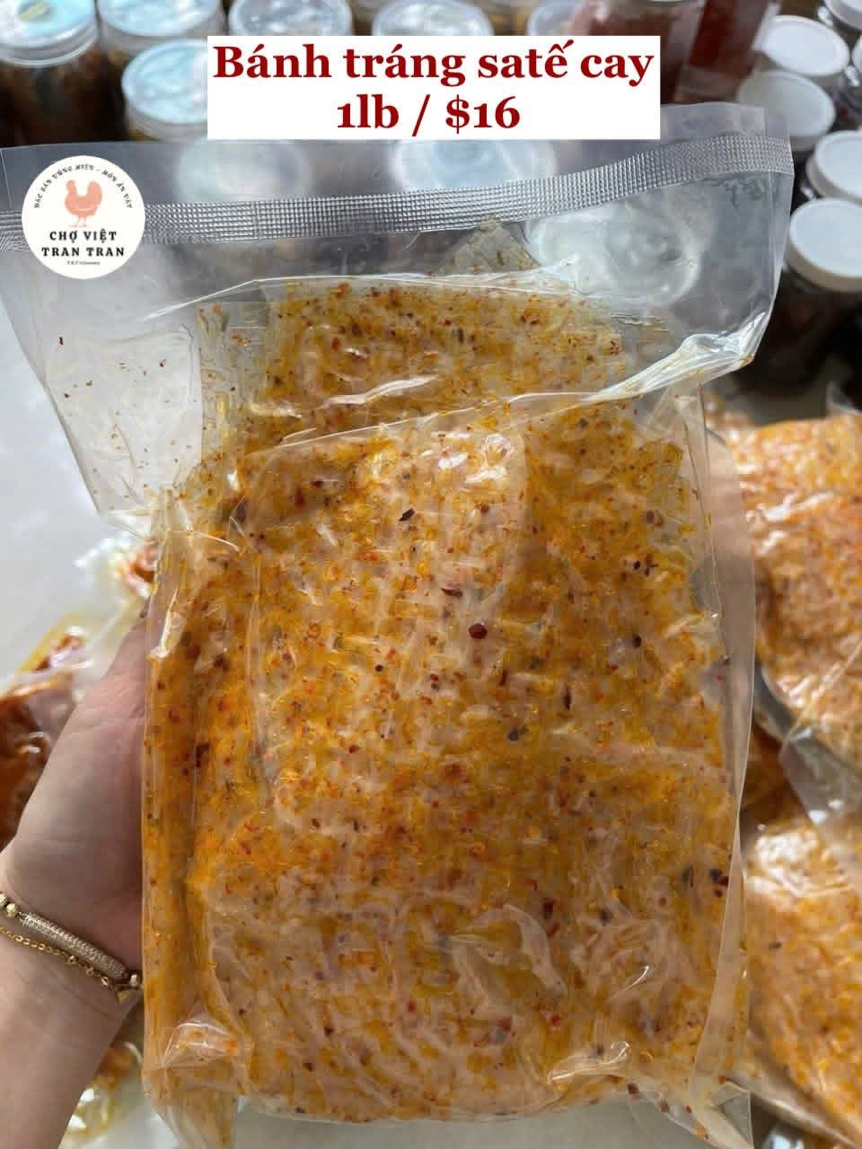 Bánh tráng satế cay
