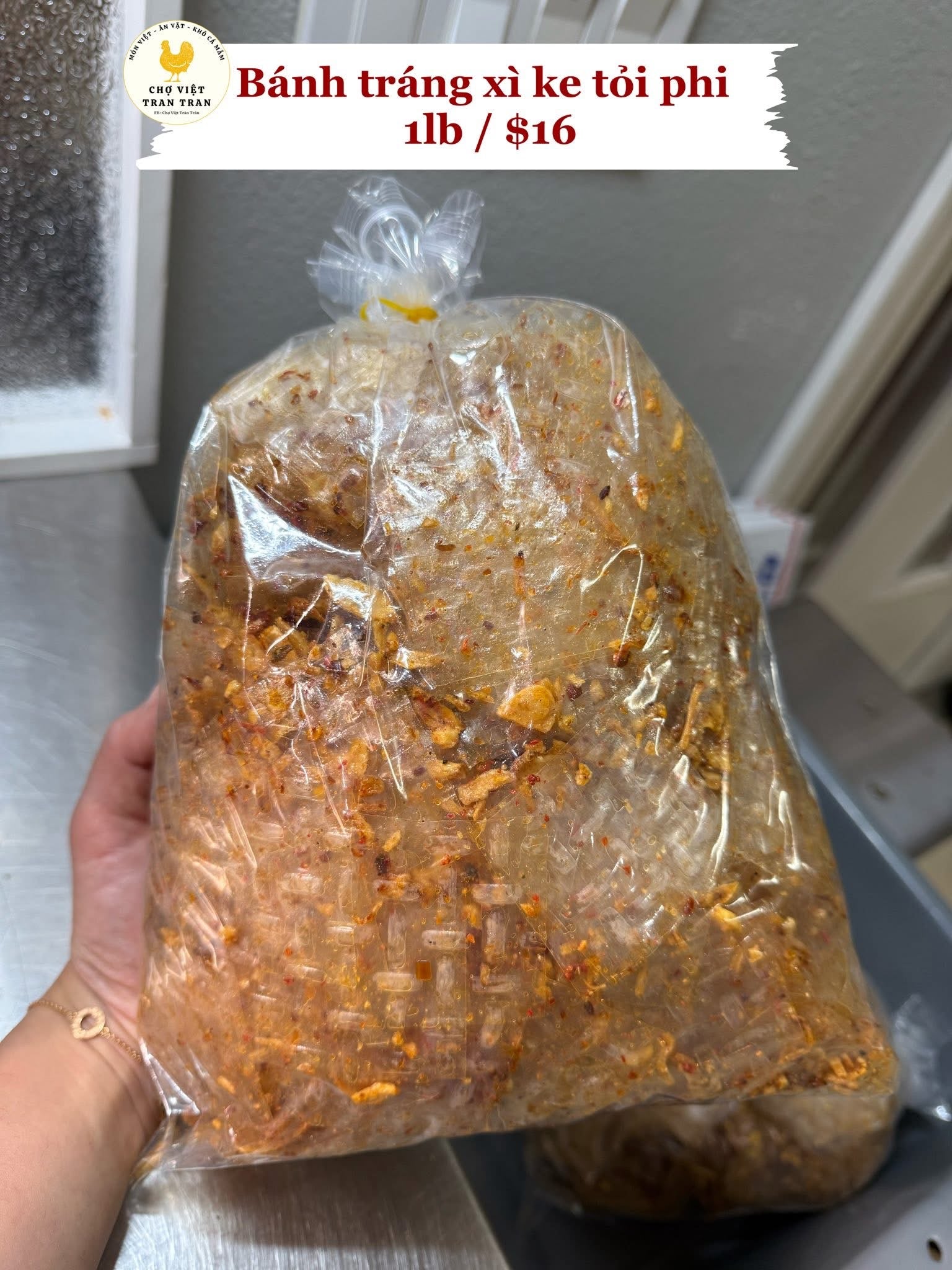 Bánh tráng xì ke tỏi phi