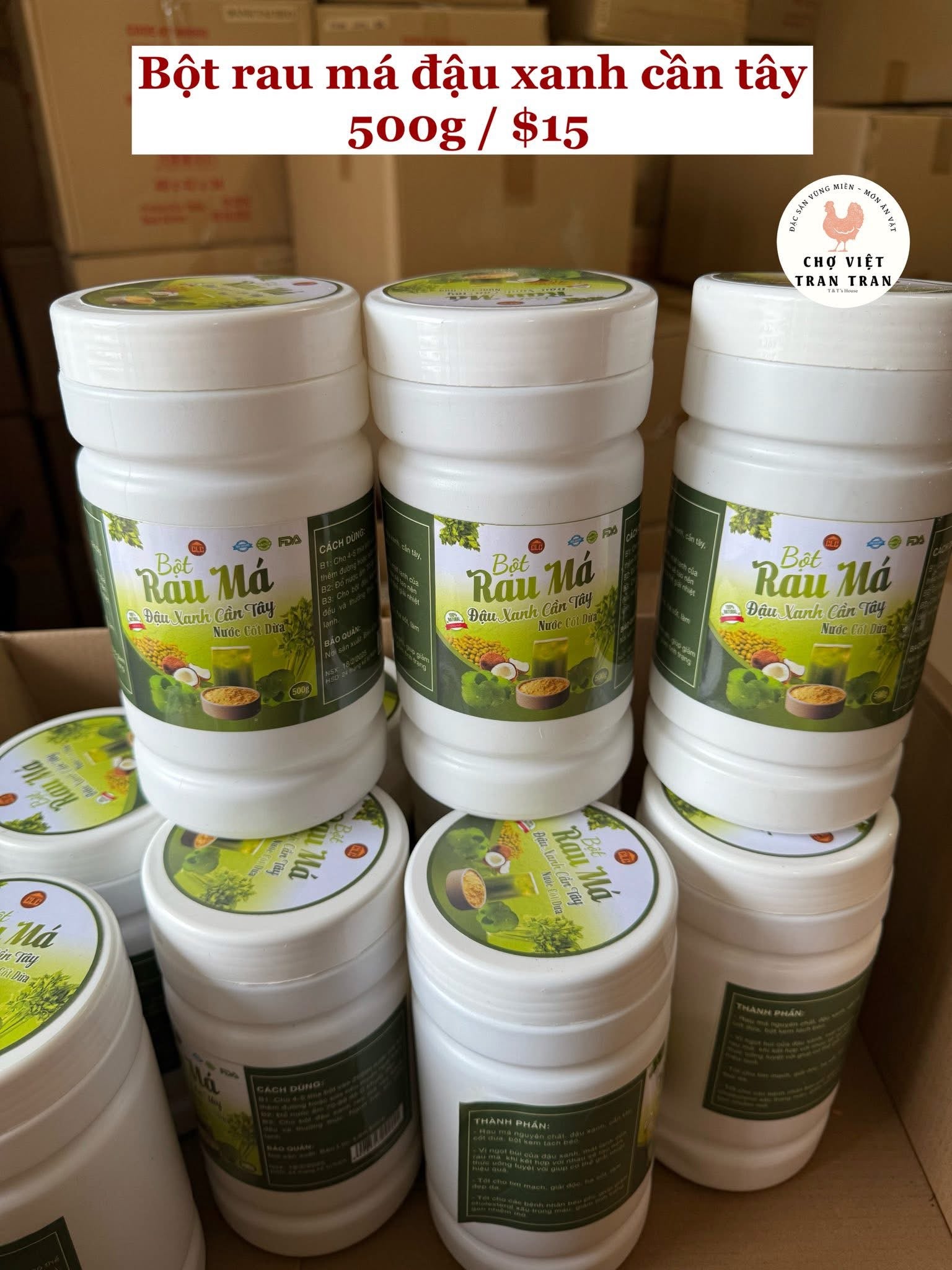 Bột Rau má đậu xanh cần tây